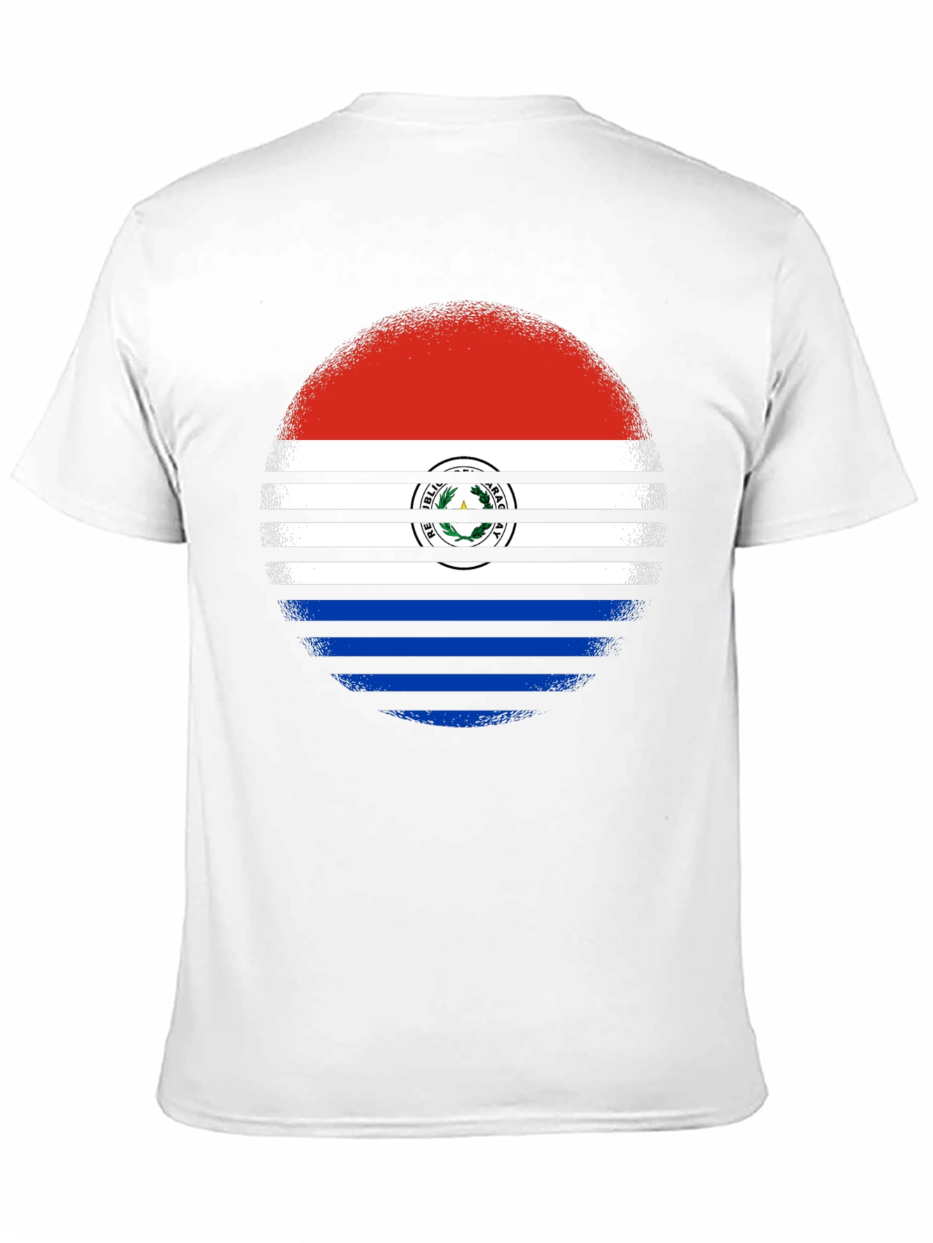 Paraguay Flag Circle Graphic Tee - Black Cotton Shirt