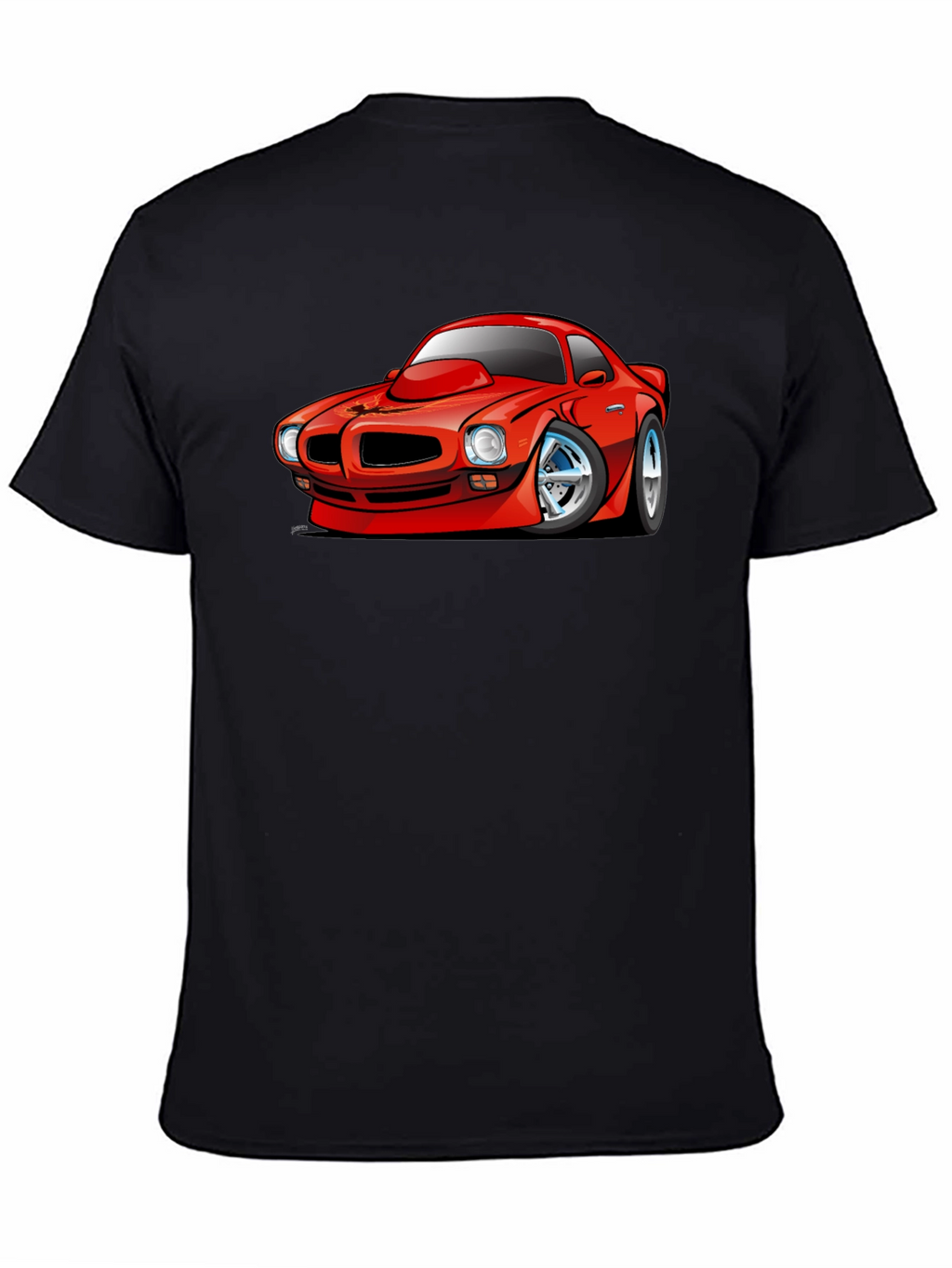 Cartoon Car Graphic T-Shirt - Black