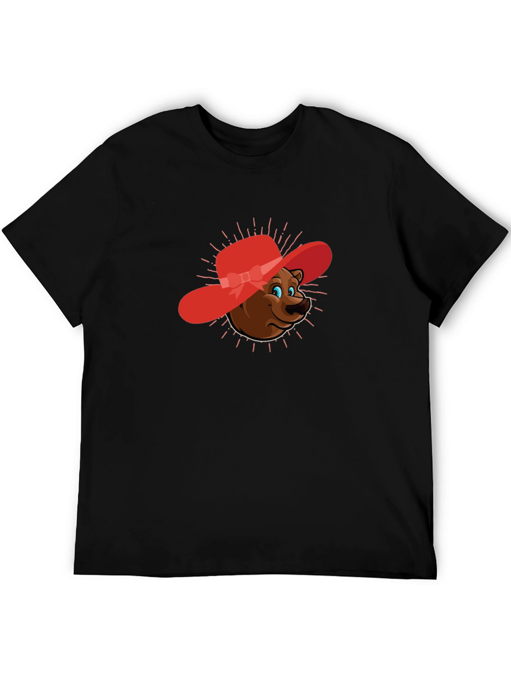 Bear in Red Hat Graphic Tee - Unisex