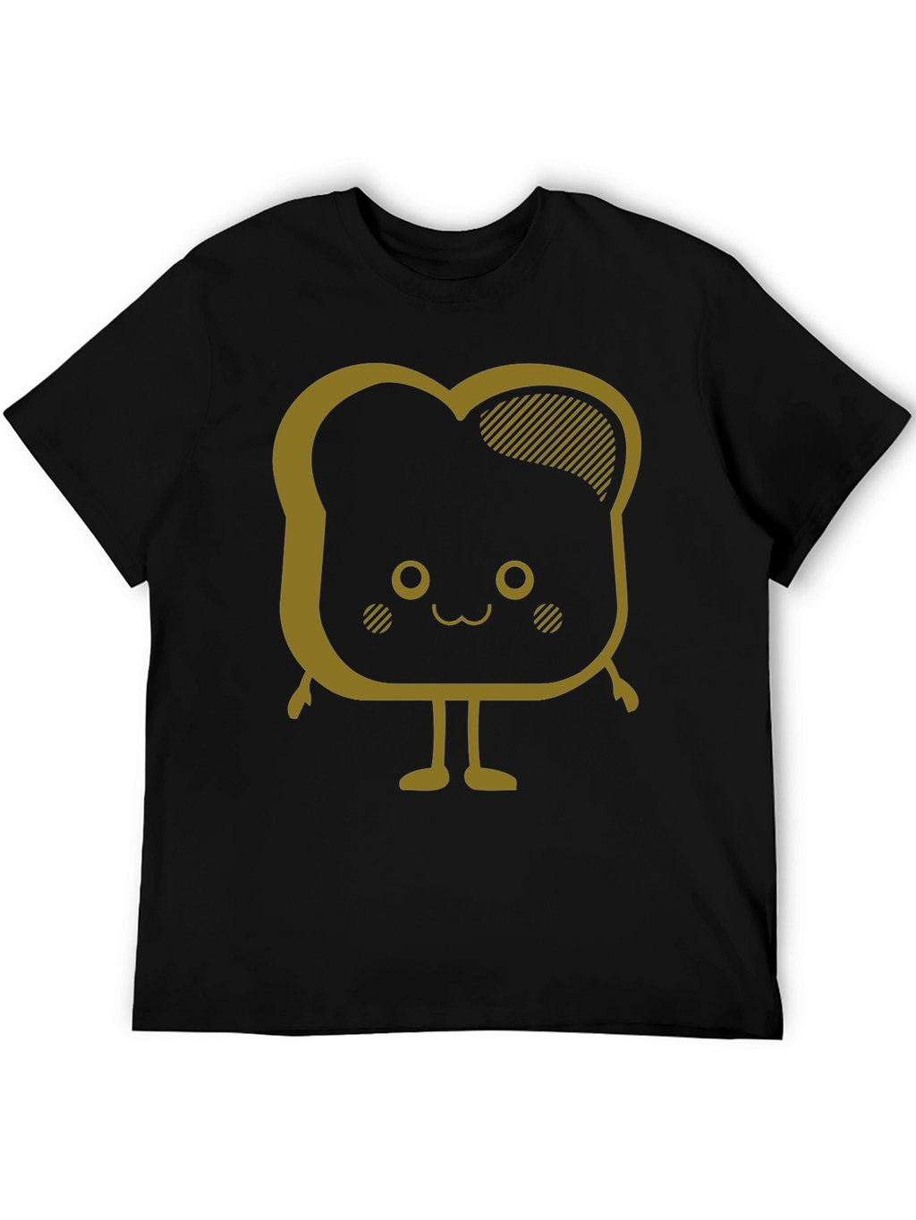 Kawaii Toast Graphic Tee - Unisex Black T-Shirt