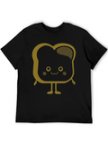 Kawaii Toast Graphic Tee - Unisex Black T-Shirt