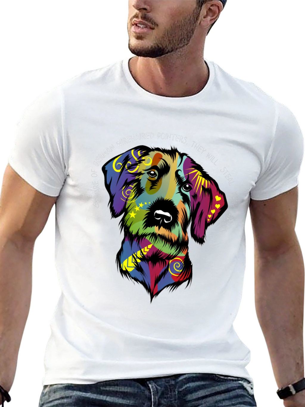 German Wirehaired Pointer Dog Graphic Tee