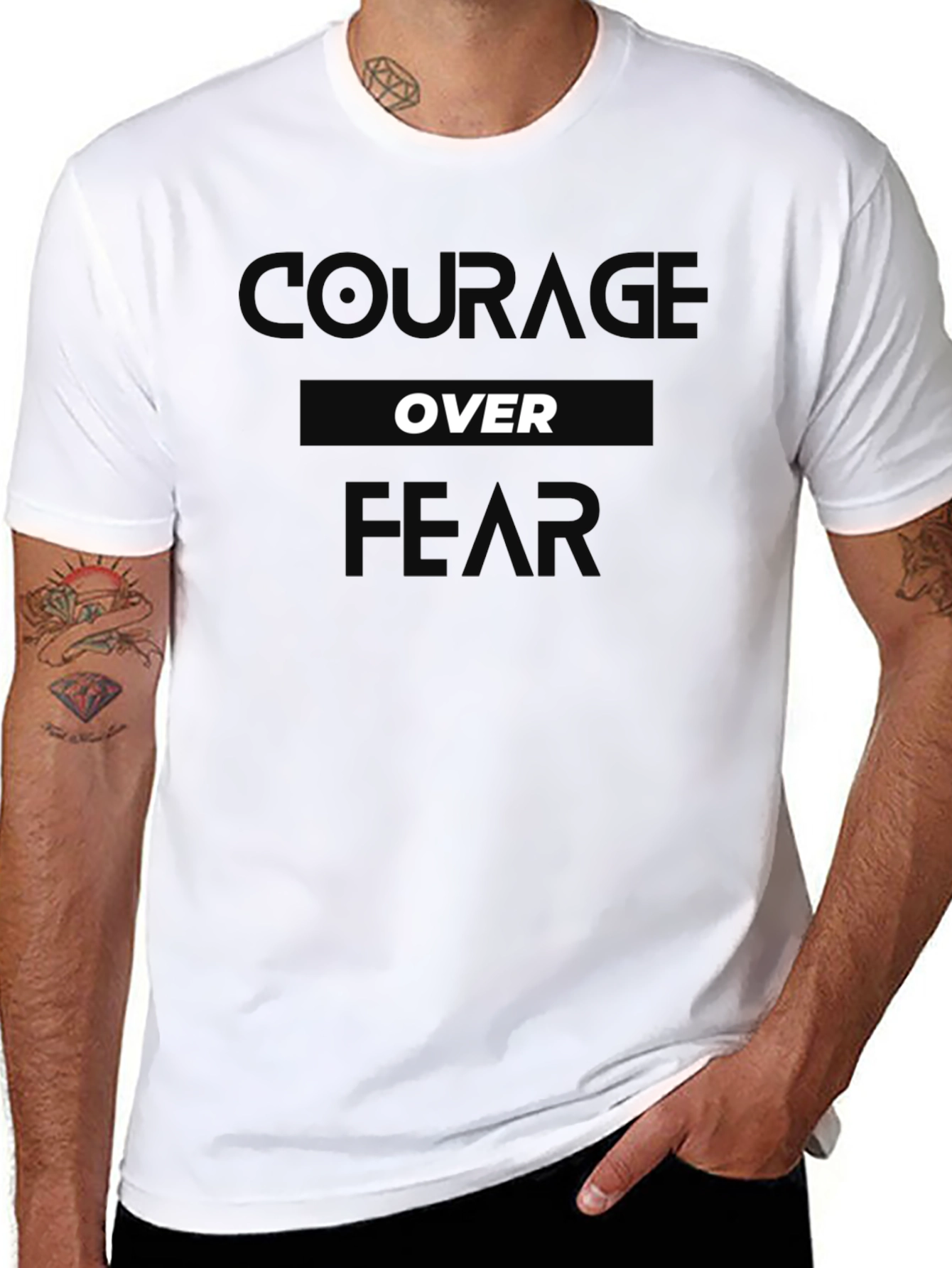 Courage Over Fear T-Shirt - Black Graphic Tee