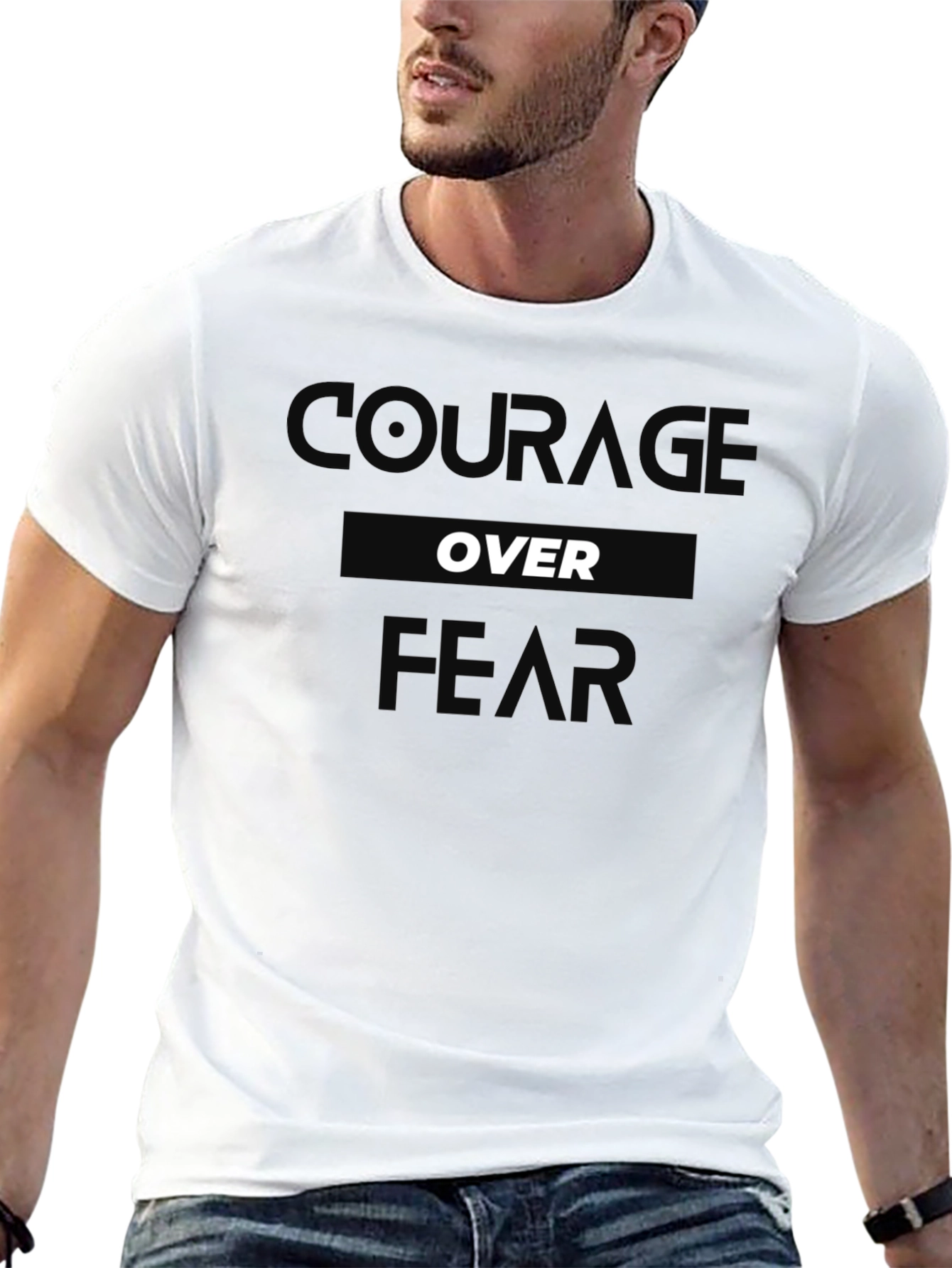 Courage Over Fear T-Shirt - Black Graphic Tee