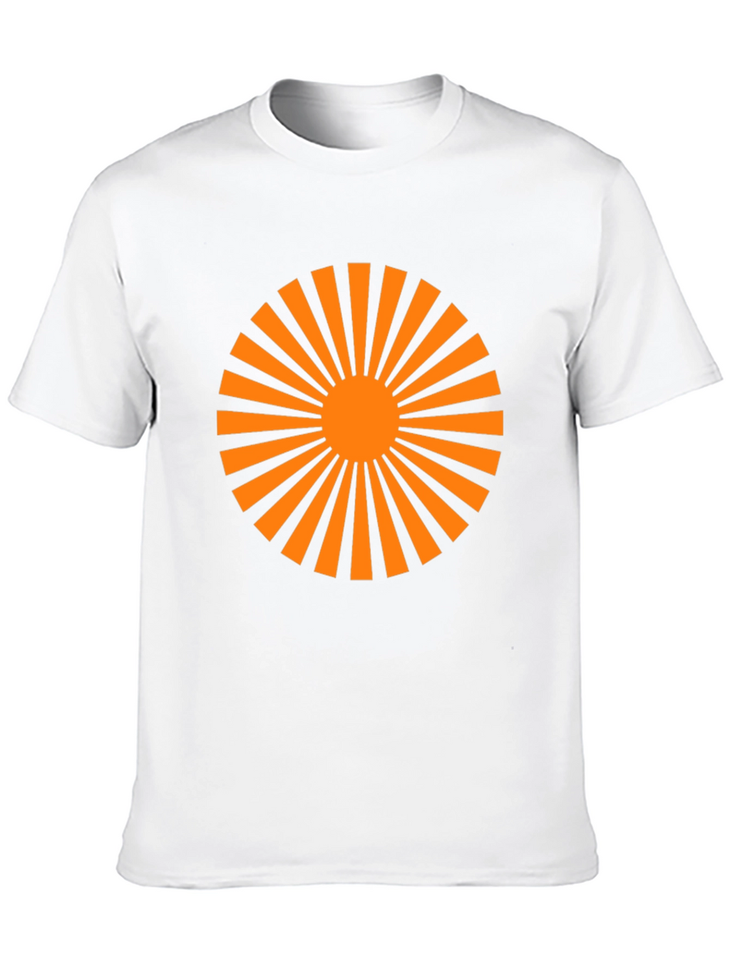 Black T-Shirt with Orange Sunburst Graphic