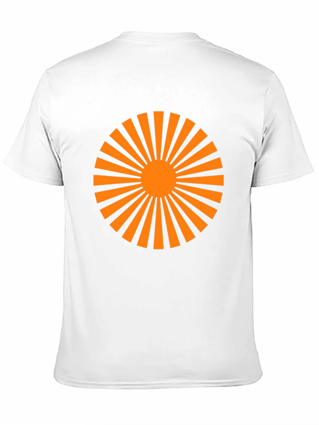 Black T-Shirt with Orange Sunburst Graphic