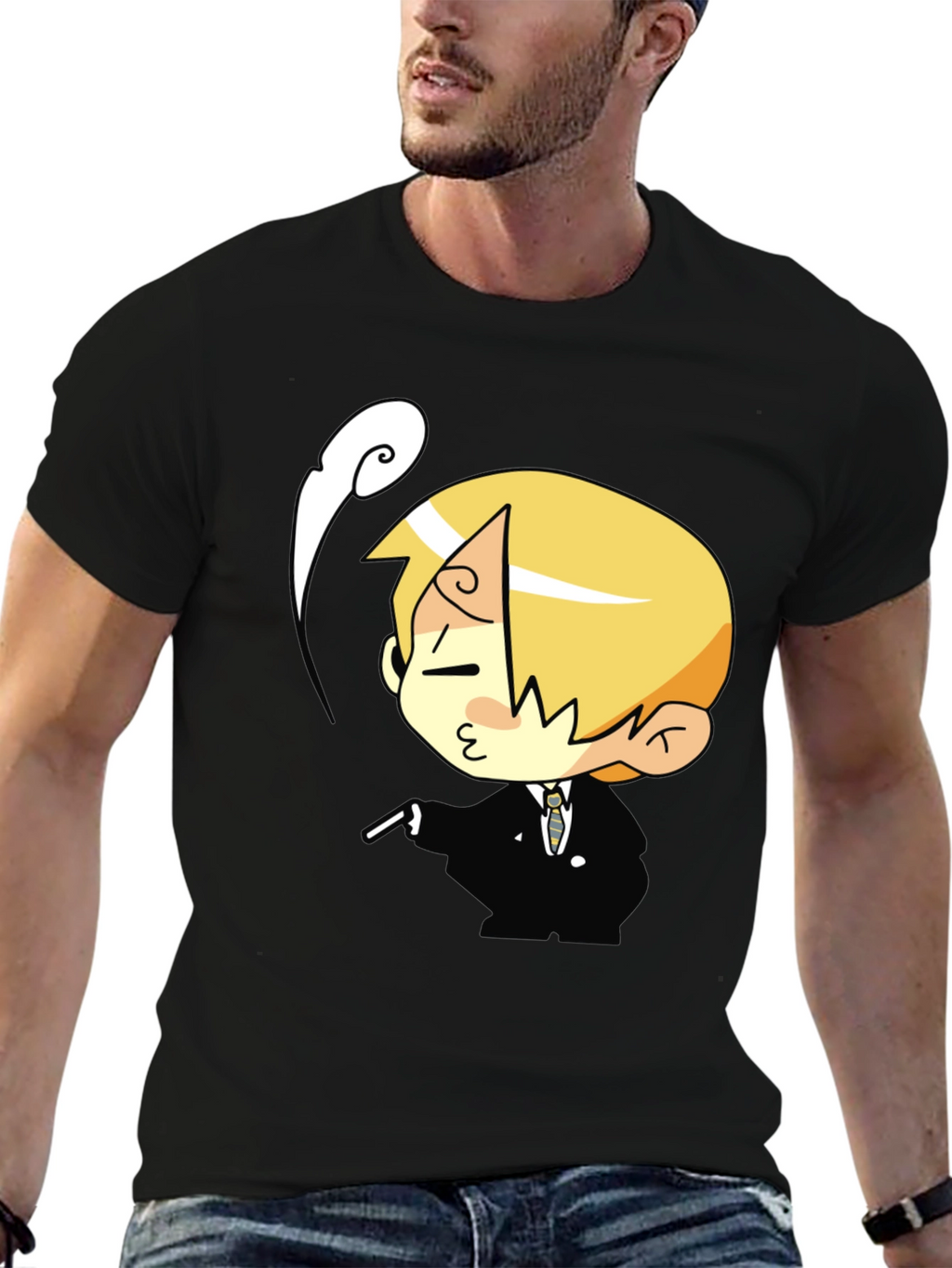 Cartoon Character Black T-Shirt