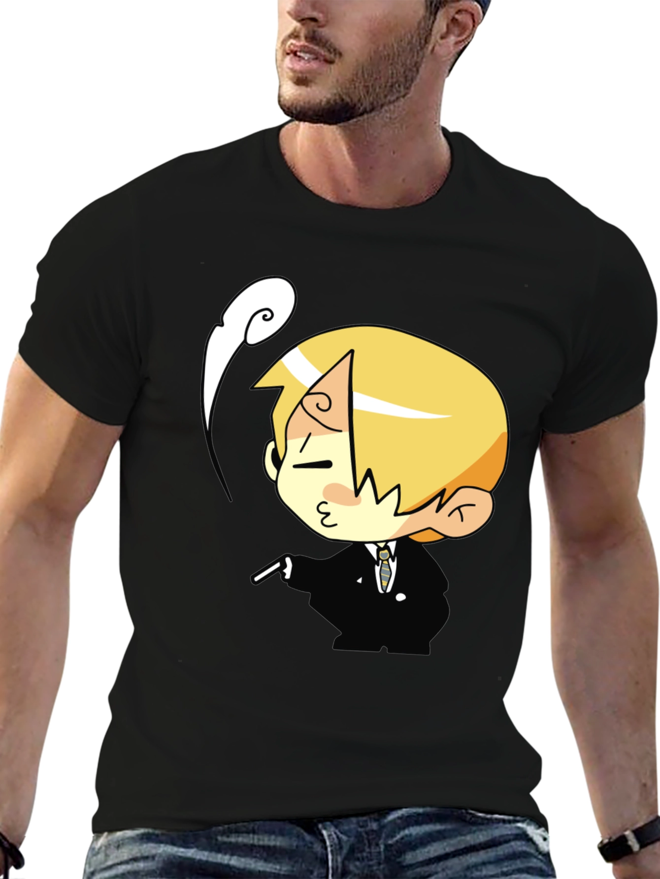 Cartoon Character Black T-Shirt