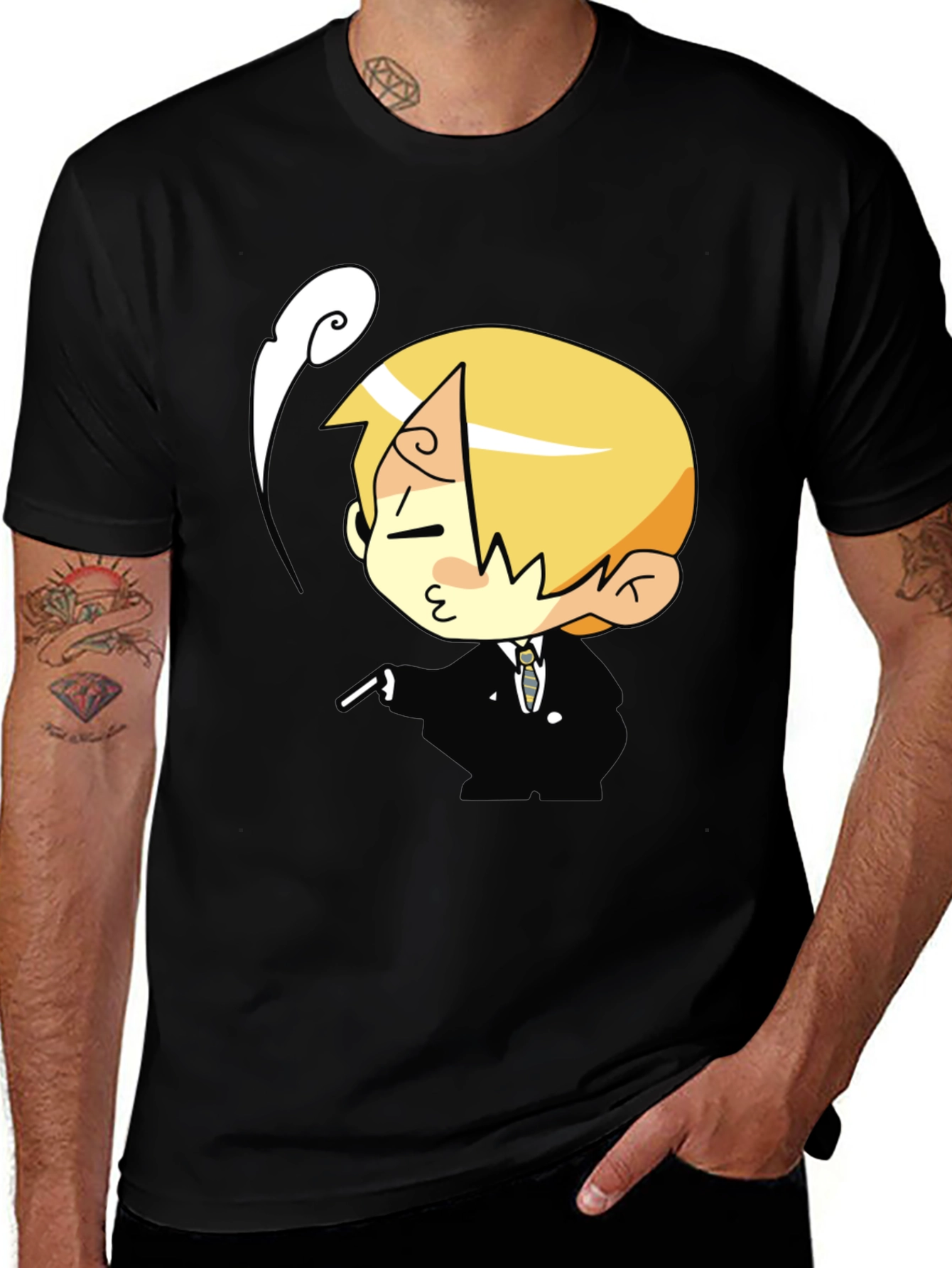 Cartoon Character Black T-Shirt