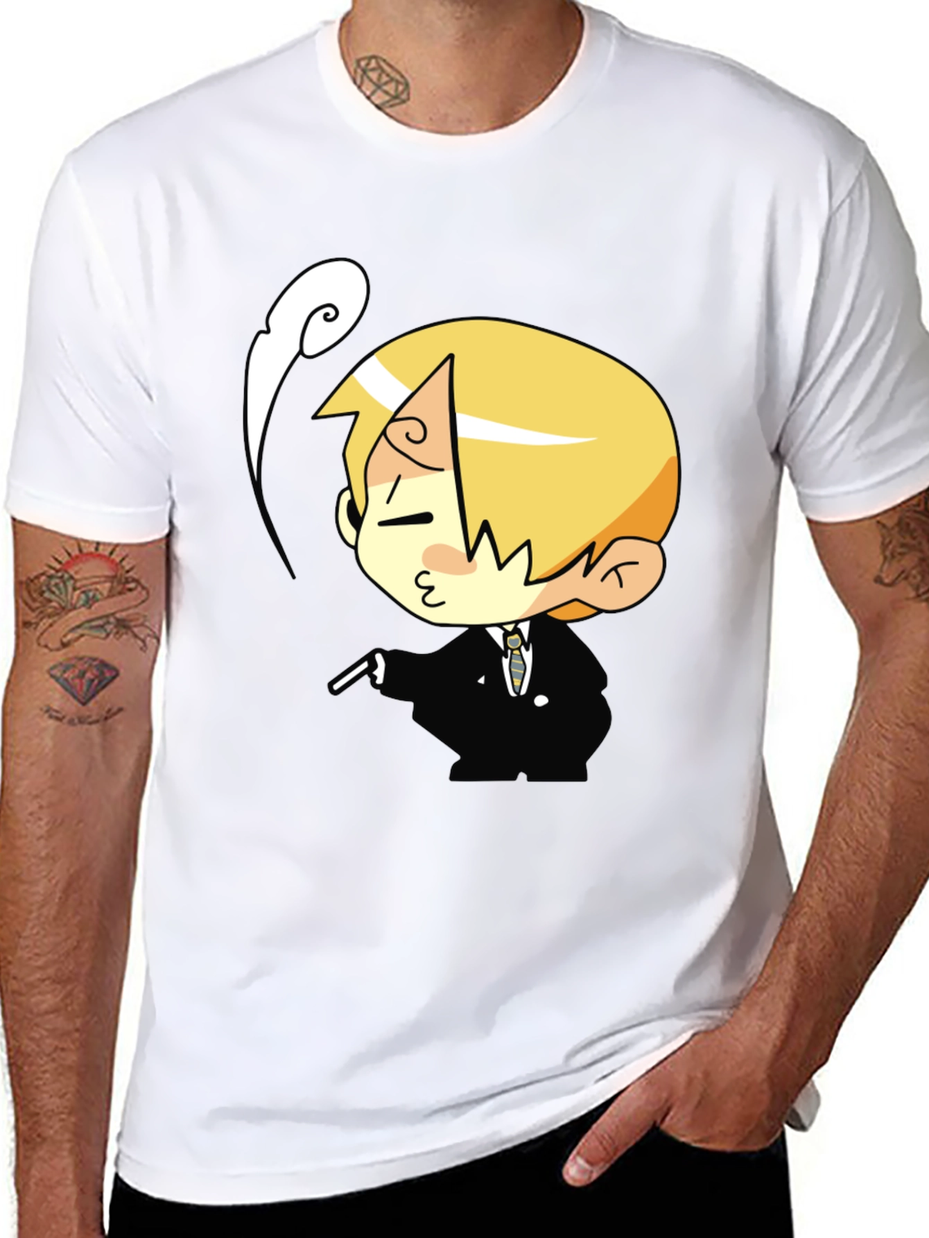 Cartoon Character Black T-Shirt