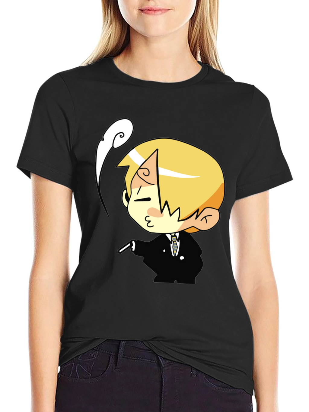 Cartoon Character Black T-Shirt