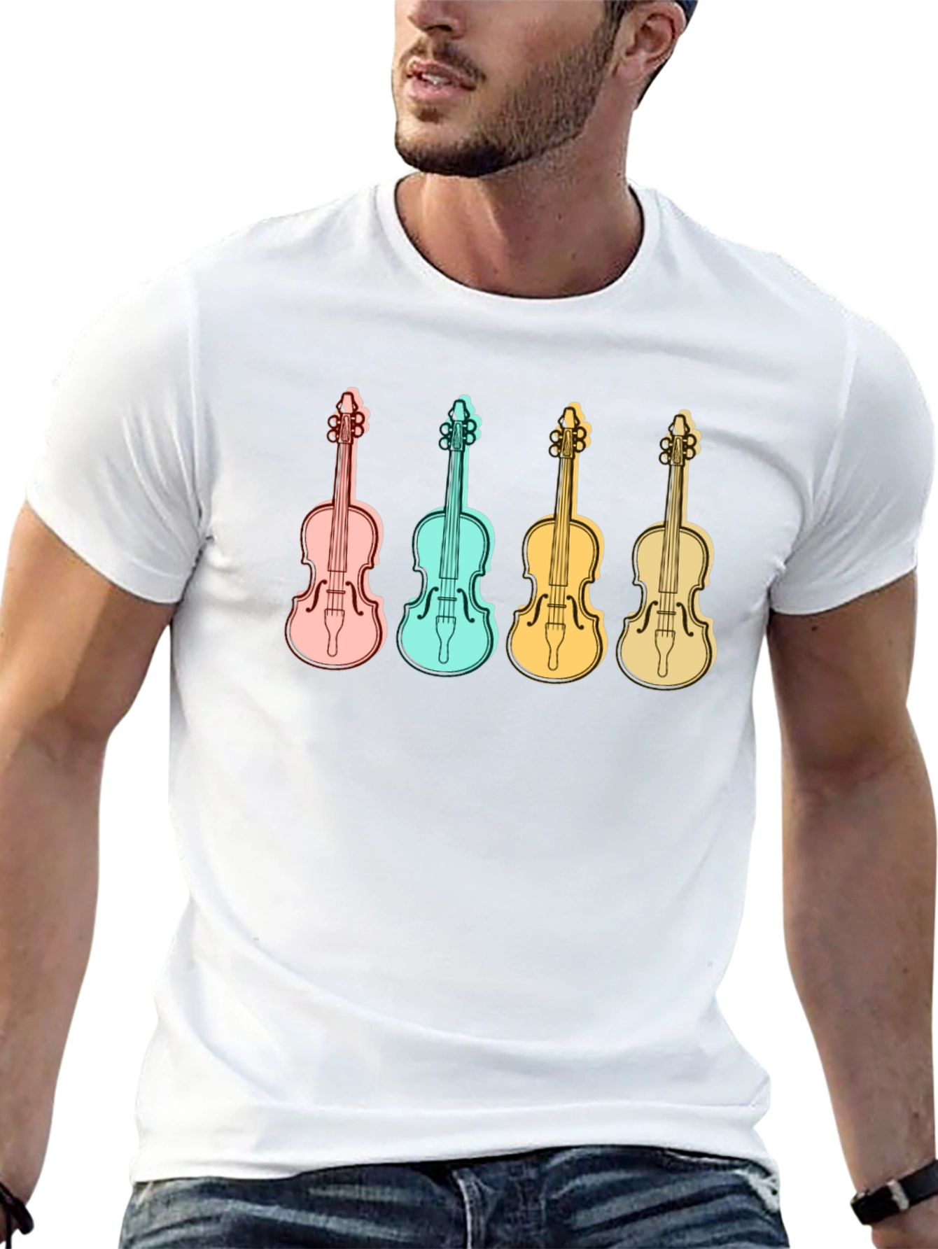 Retro Violin T-Shirt - Musical Instrument Tee