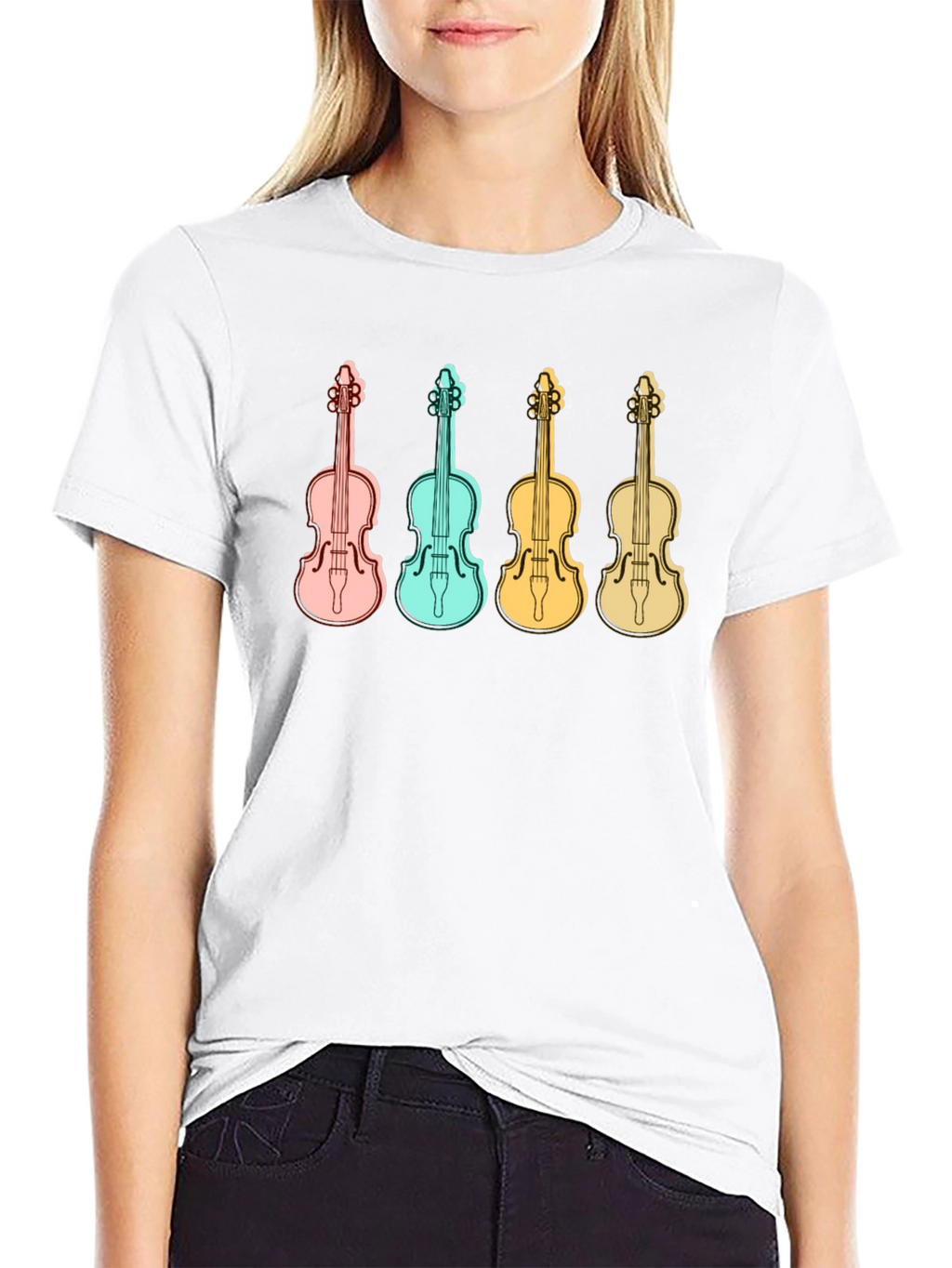 Retro Violin T-Shirt - Musical Instrument Tee