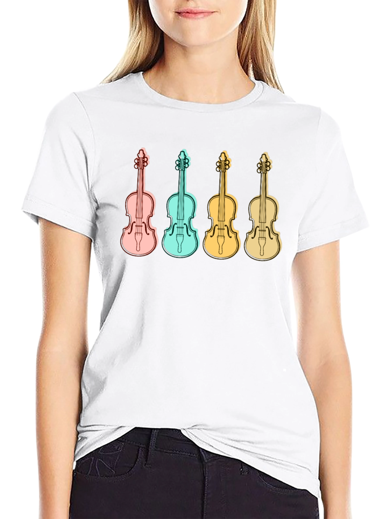 Retro Violin T-Shirt - Musical Instrument Tee