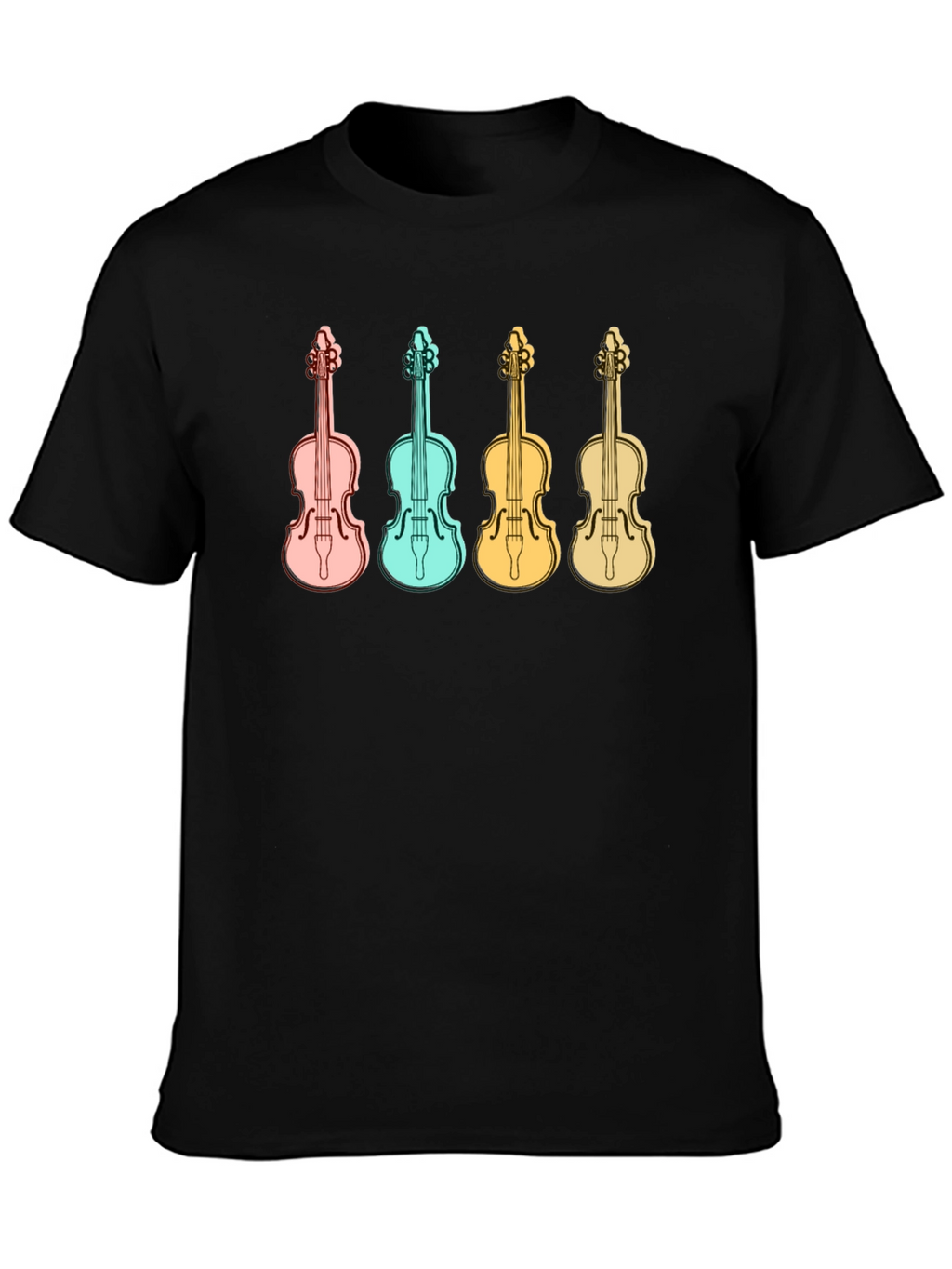 Retro Violin T-Shirt - Musical Instrument Tee