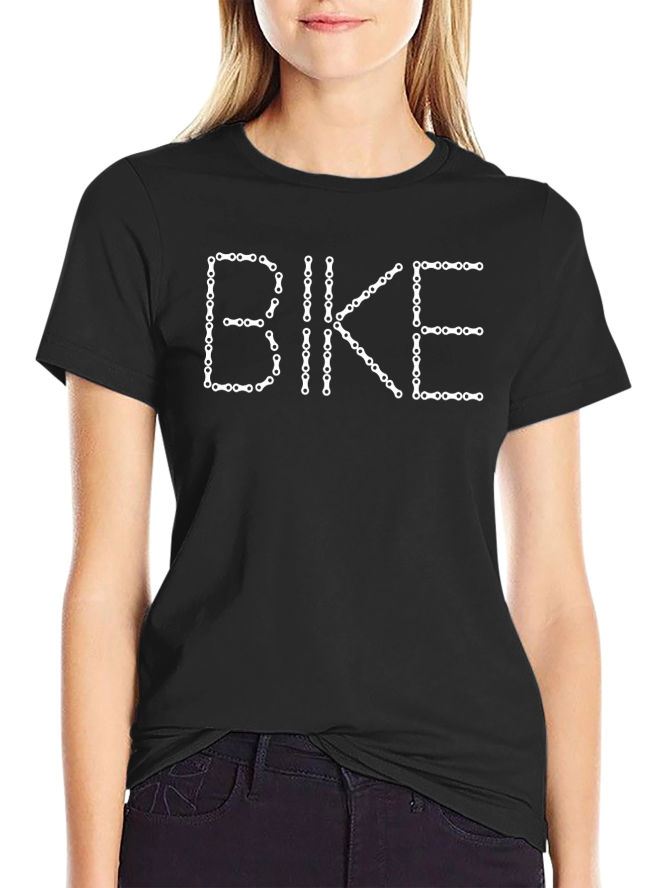 Bike Chain Word Art T-Shirt - Cycling Enthusiast Apparel