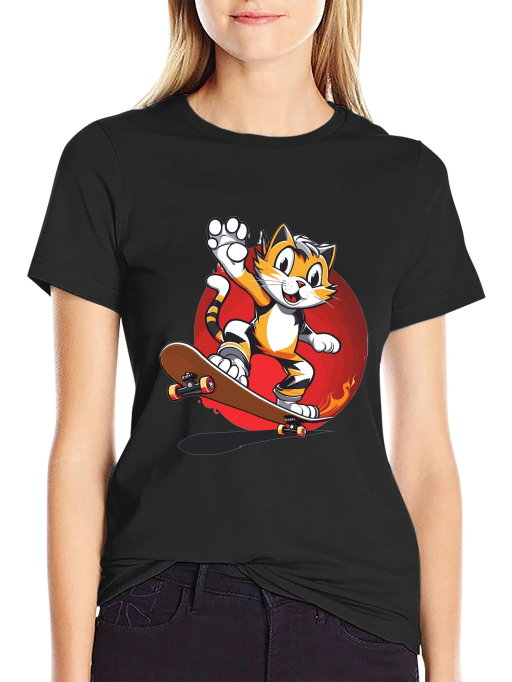 Cool Cat Skateboard Graphic Tee