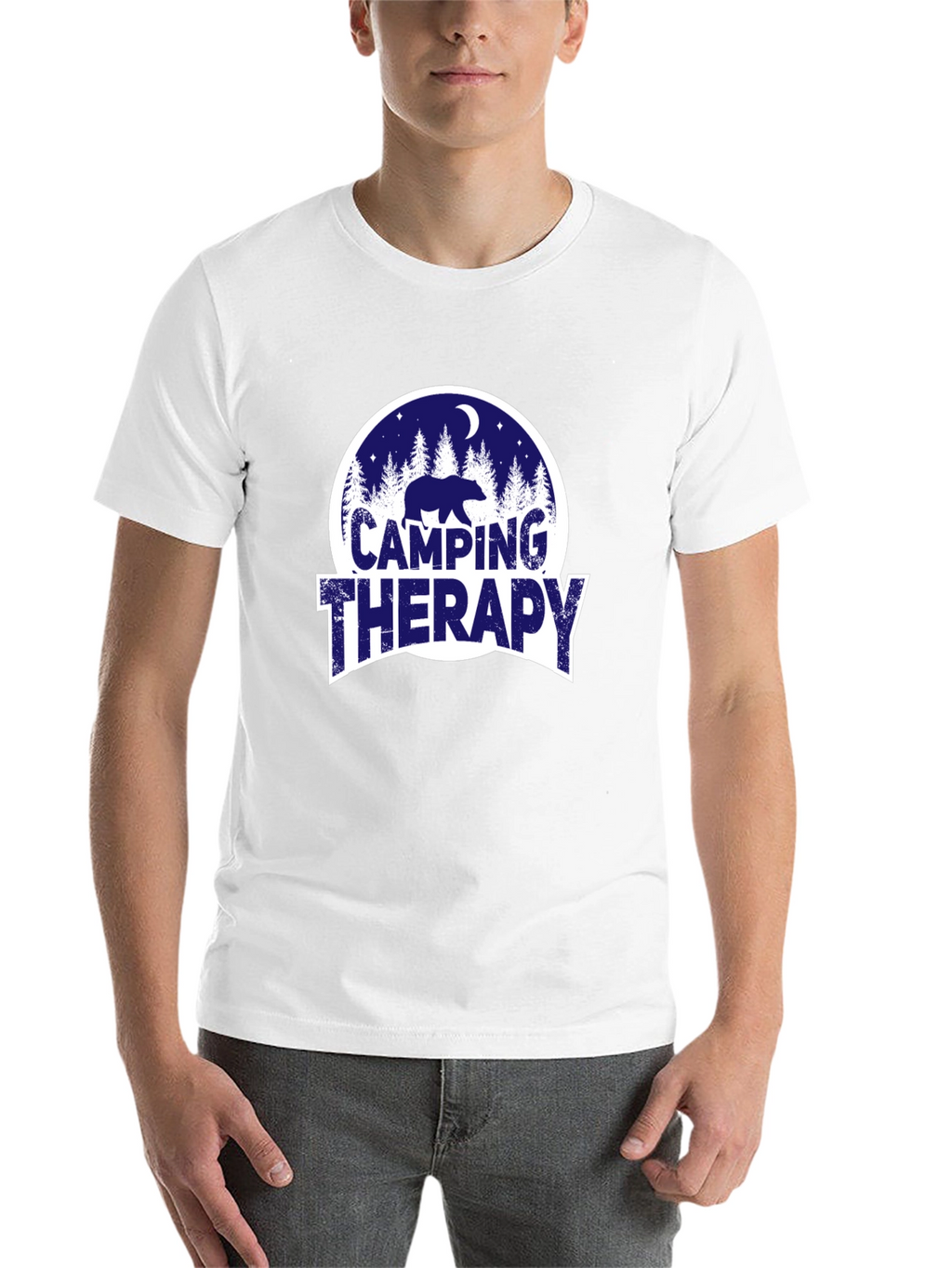 Camping Therapy Bear Graphic Tee