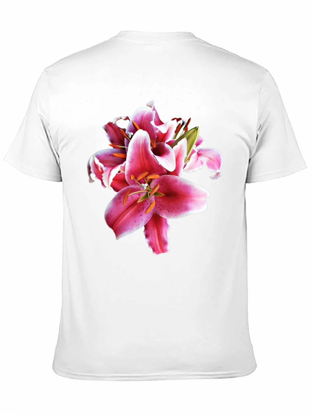 Floral Lily Print Black T-Shirt
