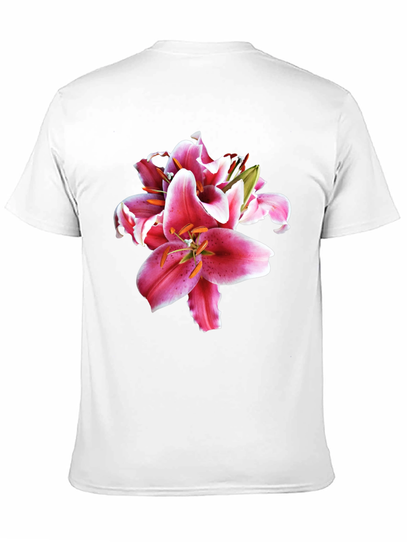 Floral Lily Print Black T-Shirt