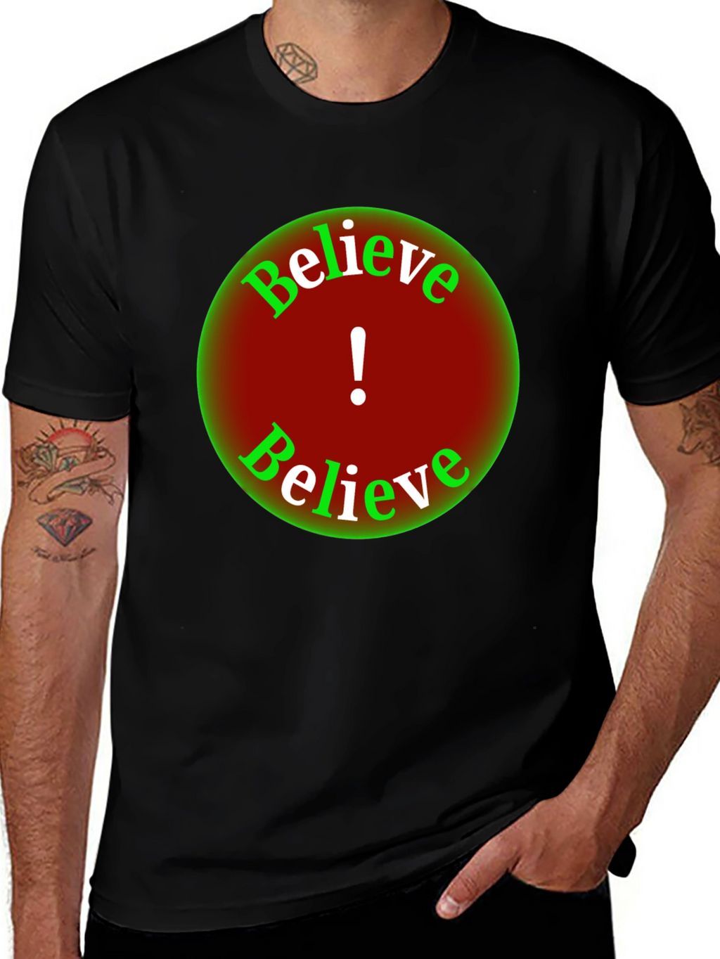 Believe Graphic Tee - Black Short Sleeve