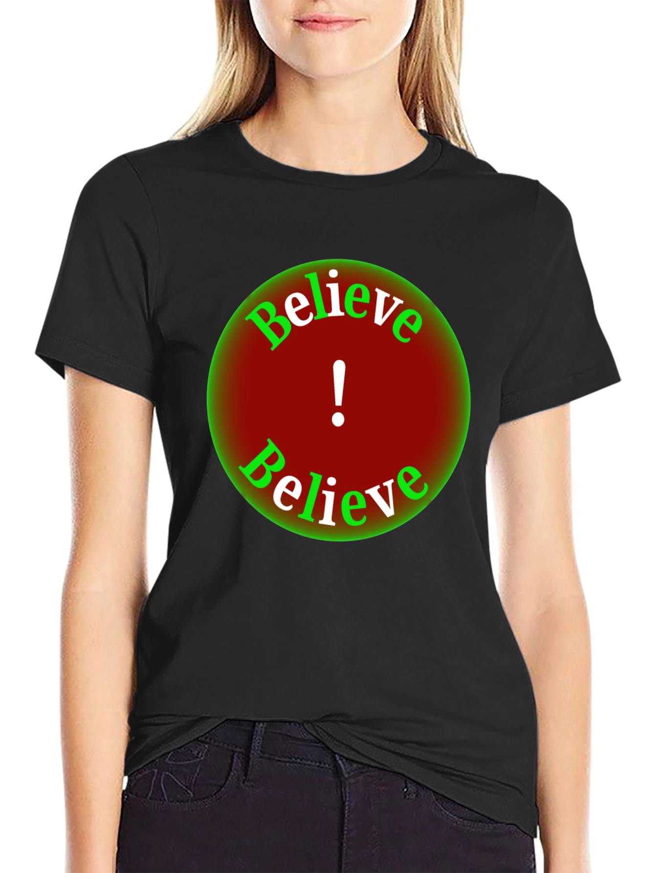 Believe Graphic Tee - Black Short Sleeve