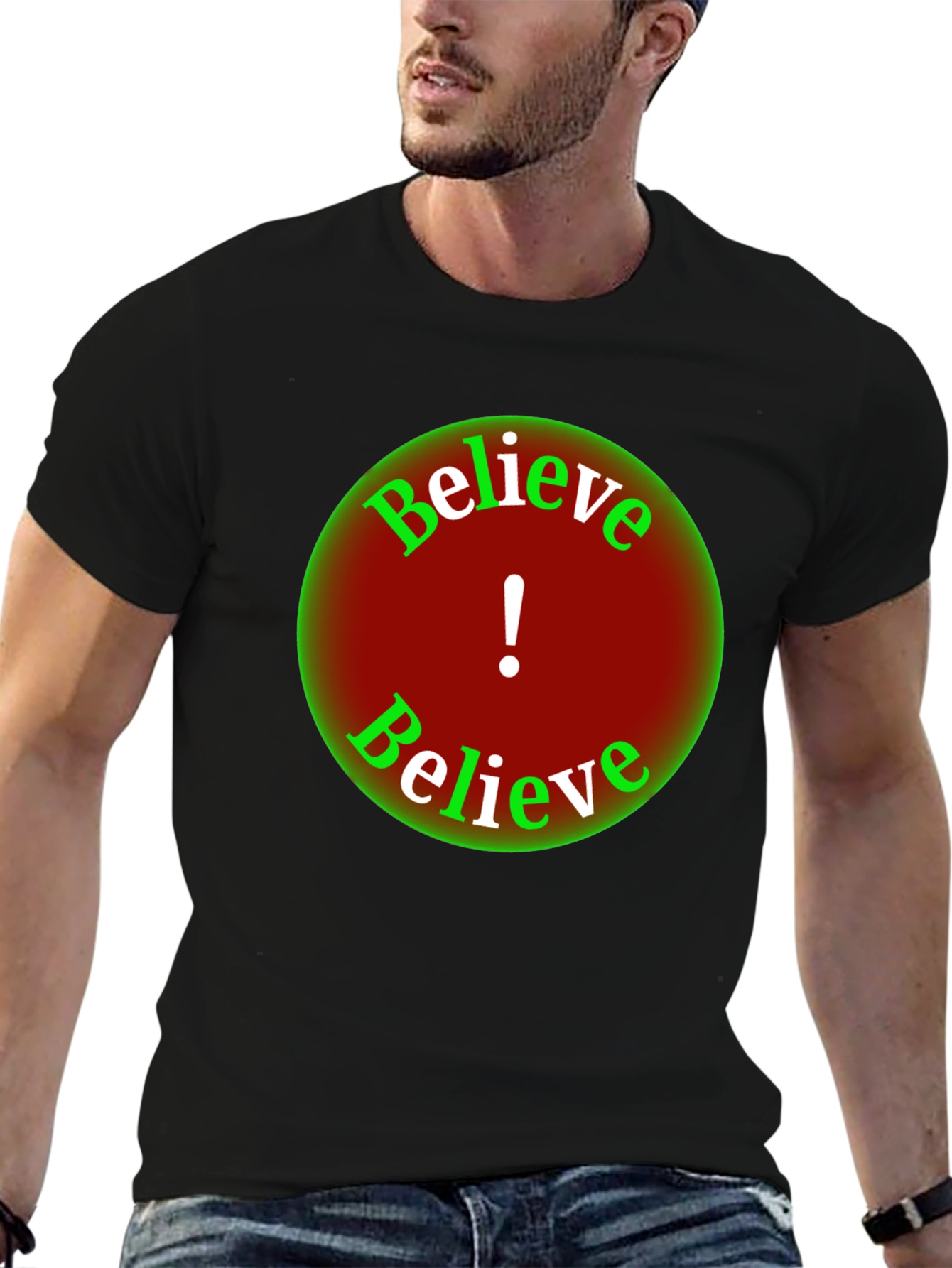 Believe Graphic Tee - Black Short Sleeve