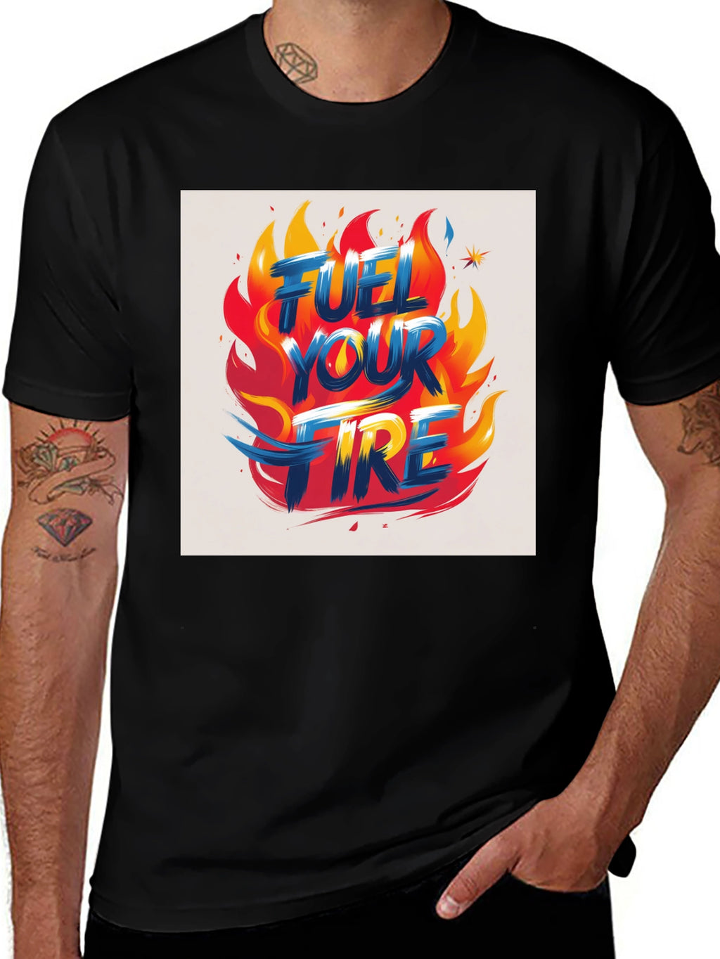 Fuel Your Fire Graphic Tee - Bold Flame Design