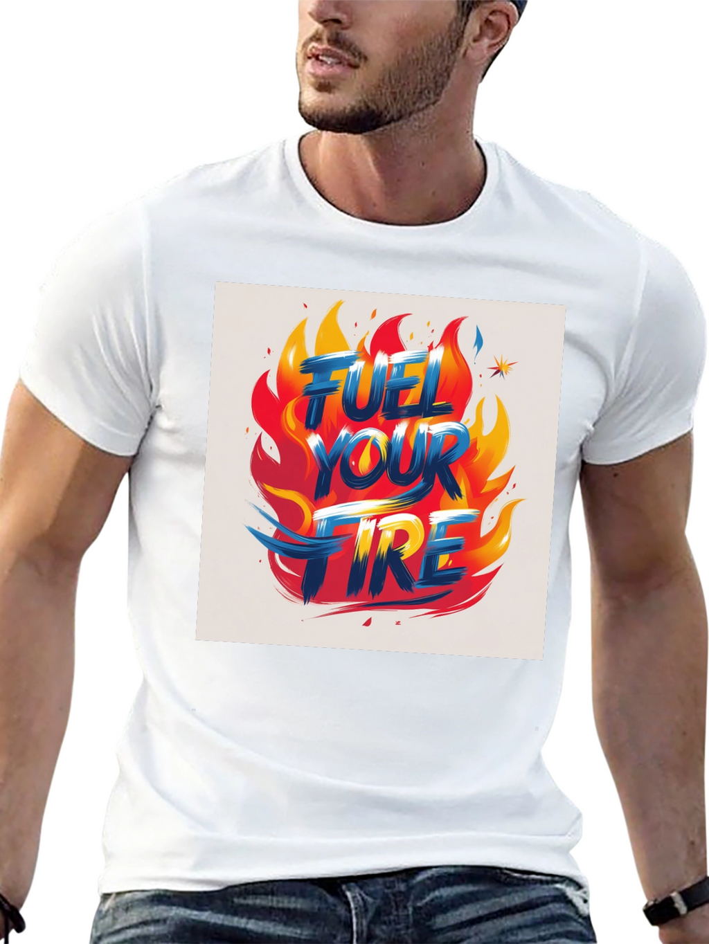 Fuel Your Fire Graphic Tee - Bold Flame Design