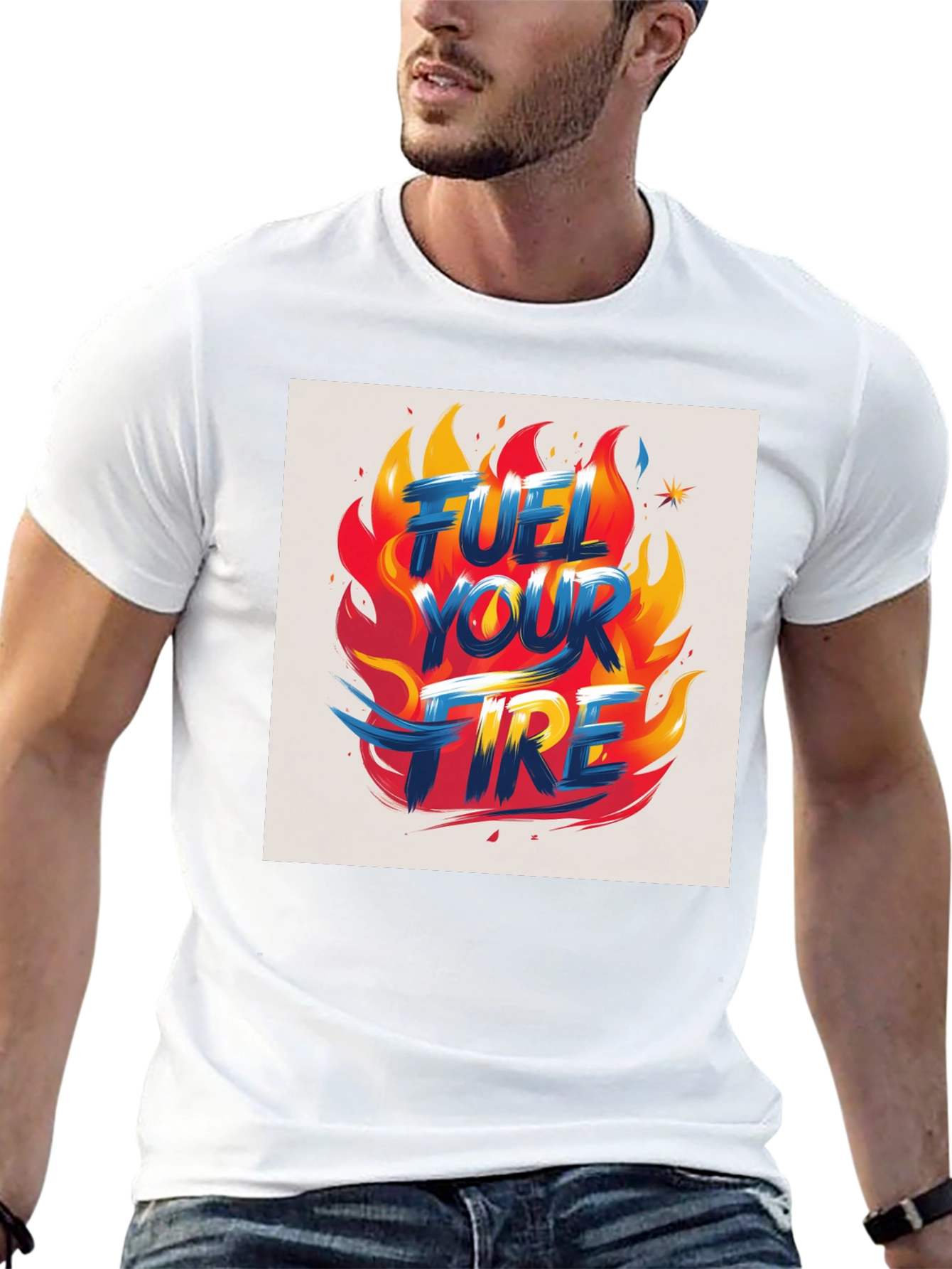 Fuel Your Fire Graphic Tee - Bold Flame Design