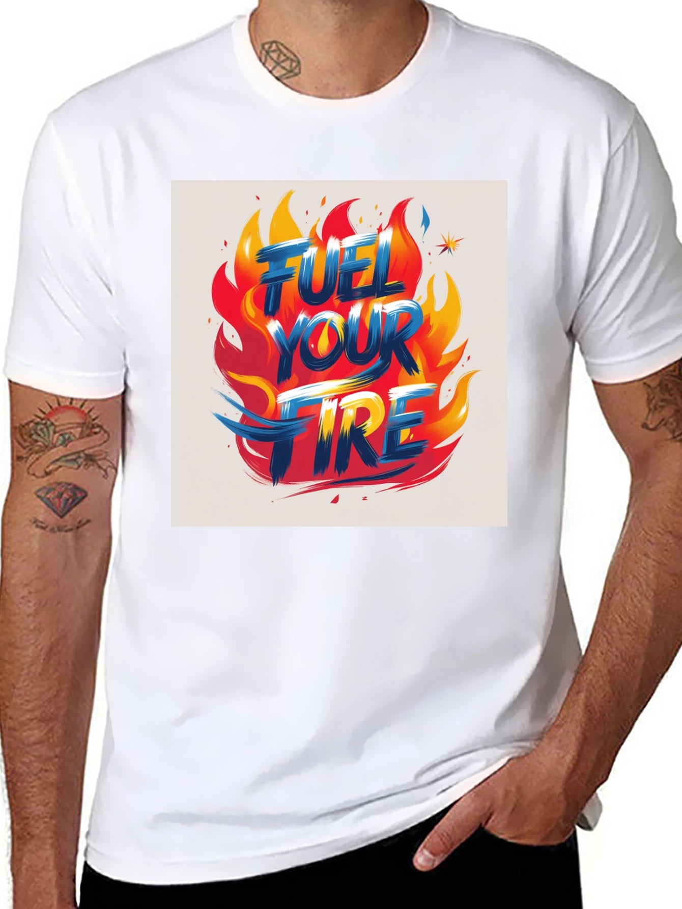 Fuel Your Fire Graphic Tee - Bold Flame Design
