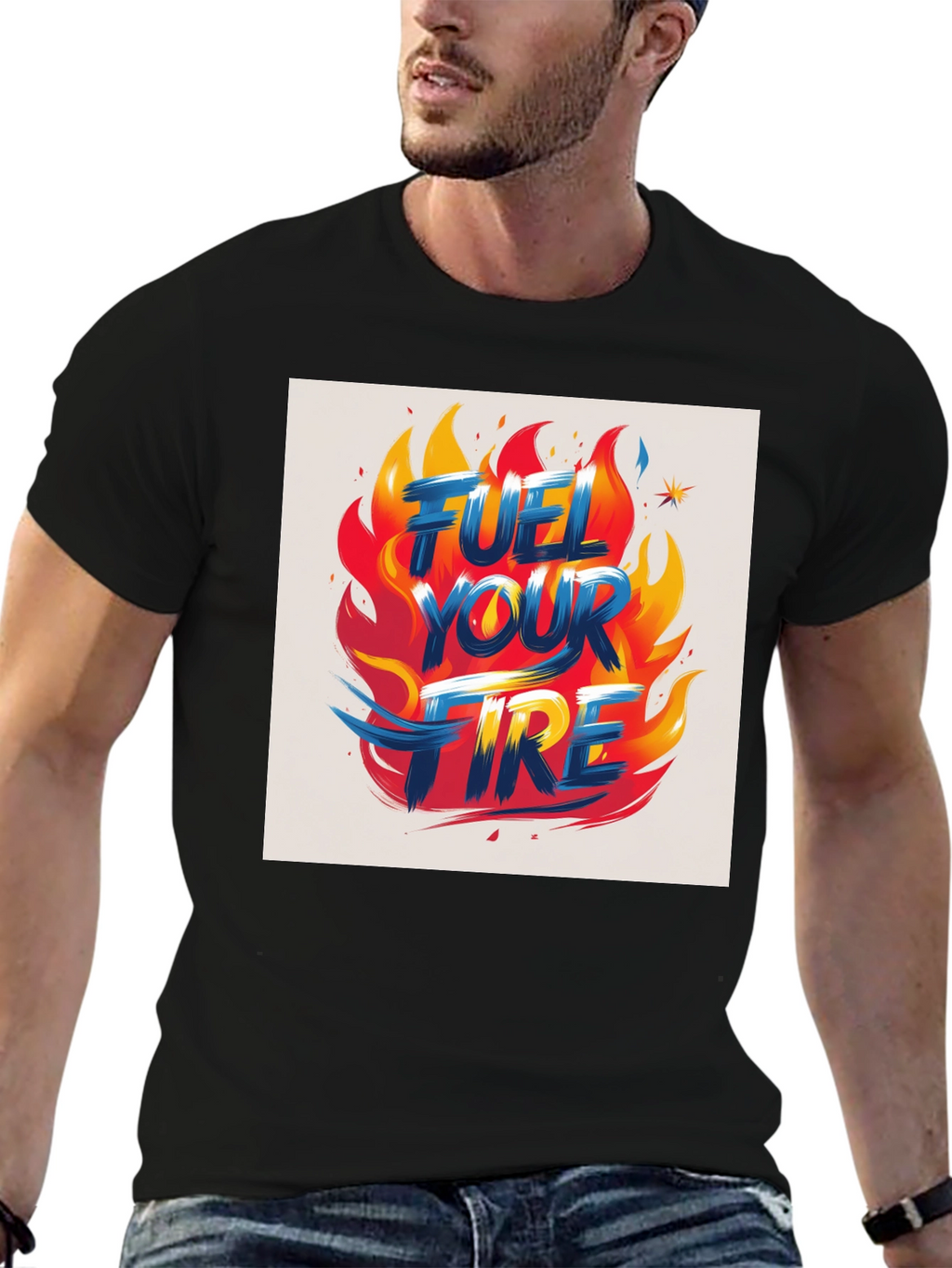 Fuel Your Fire Graphic Tee - Bold Flame Design