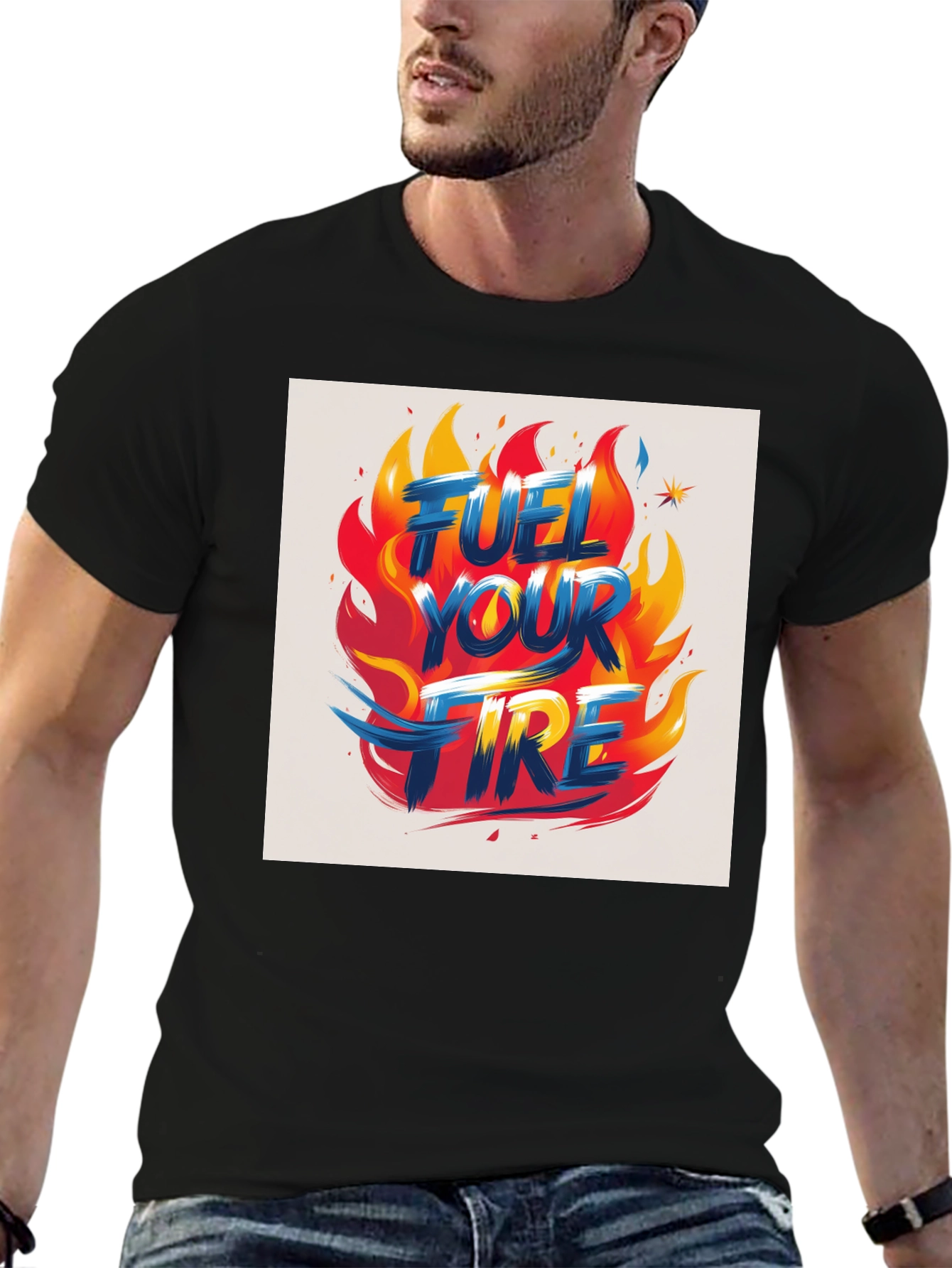 Fuel Your Fire Graphic Tee - Bold Flame Design