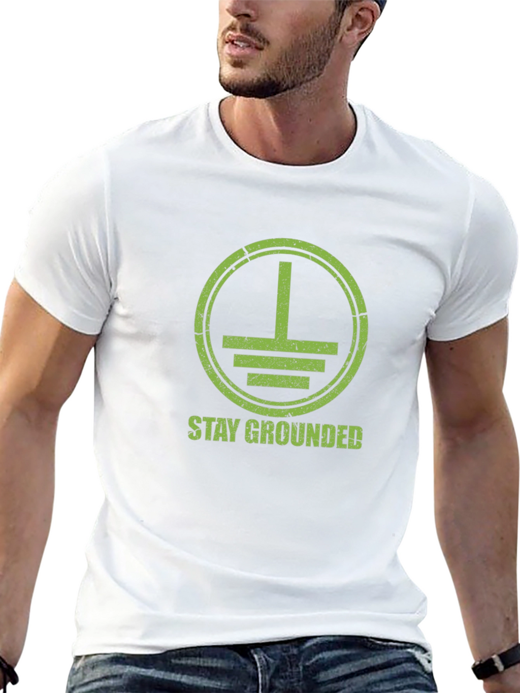 Stay Grounded Graphic Tee - Black Cotton