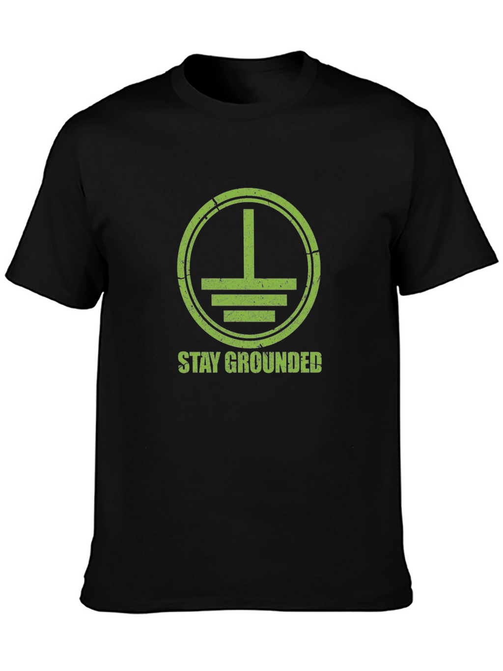 Stay Grounded Graphic Tee - Black Cotton
