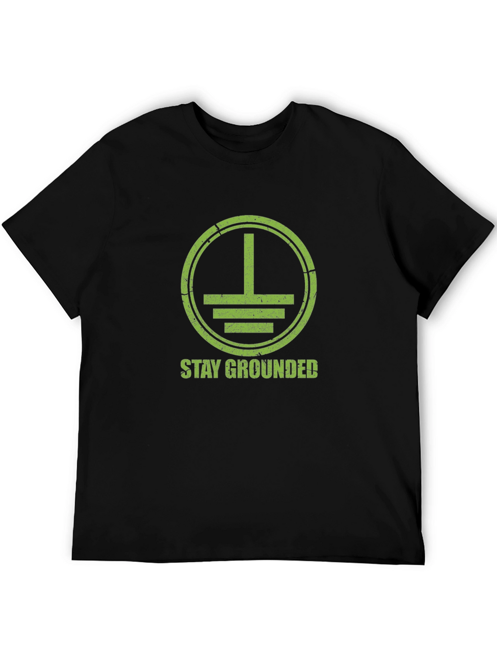 Stay Grounded Graphic Tee - Black Cotton