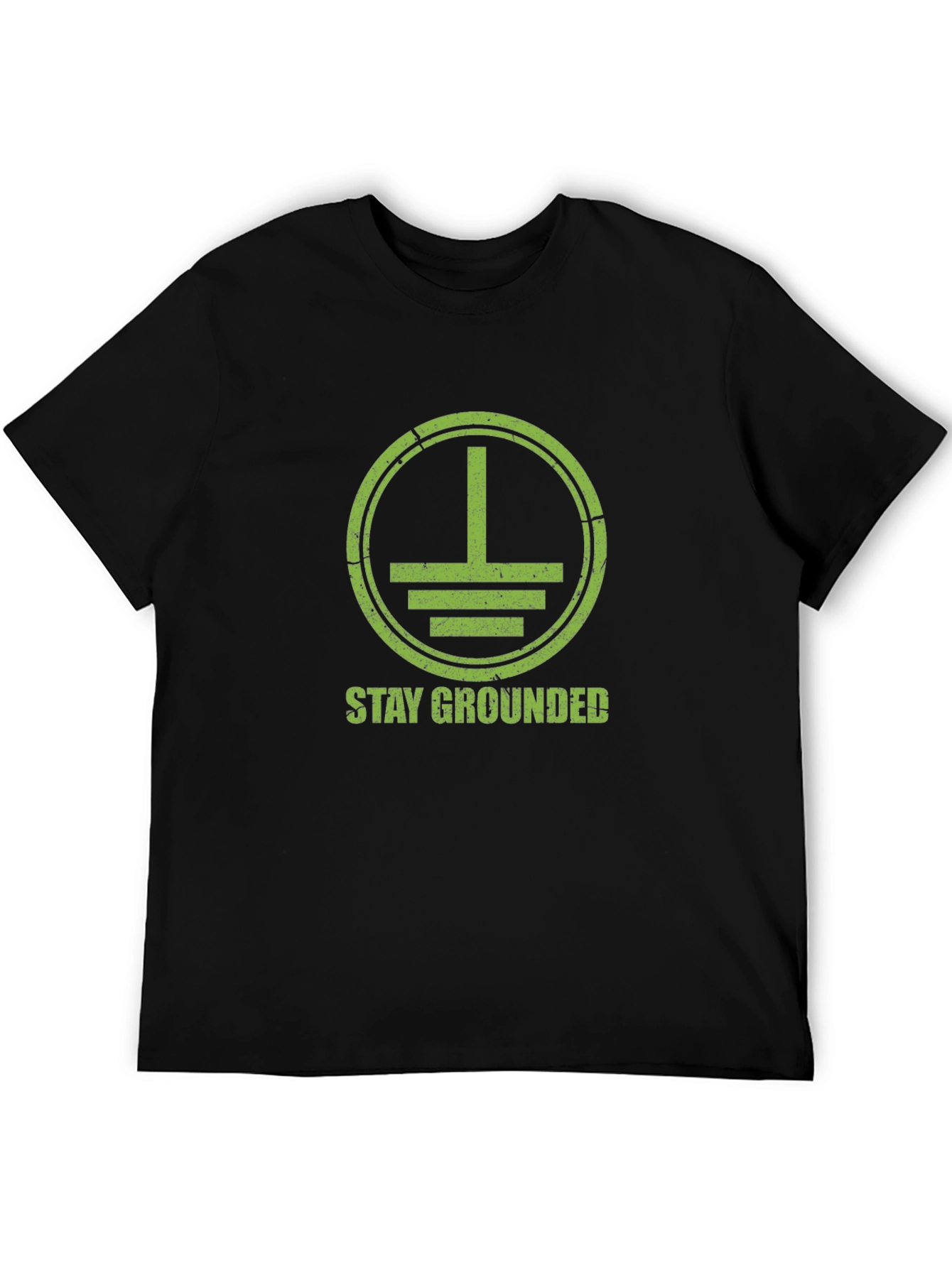 Stay Grounded Graphic Tee - Black Cotton