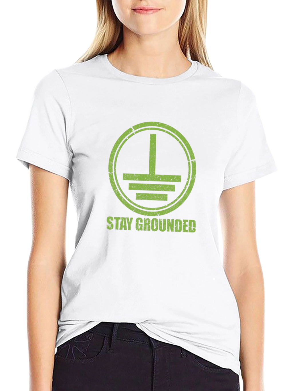 Stay Grounded Graphic Tee - Black Cotton