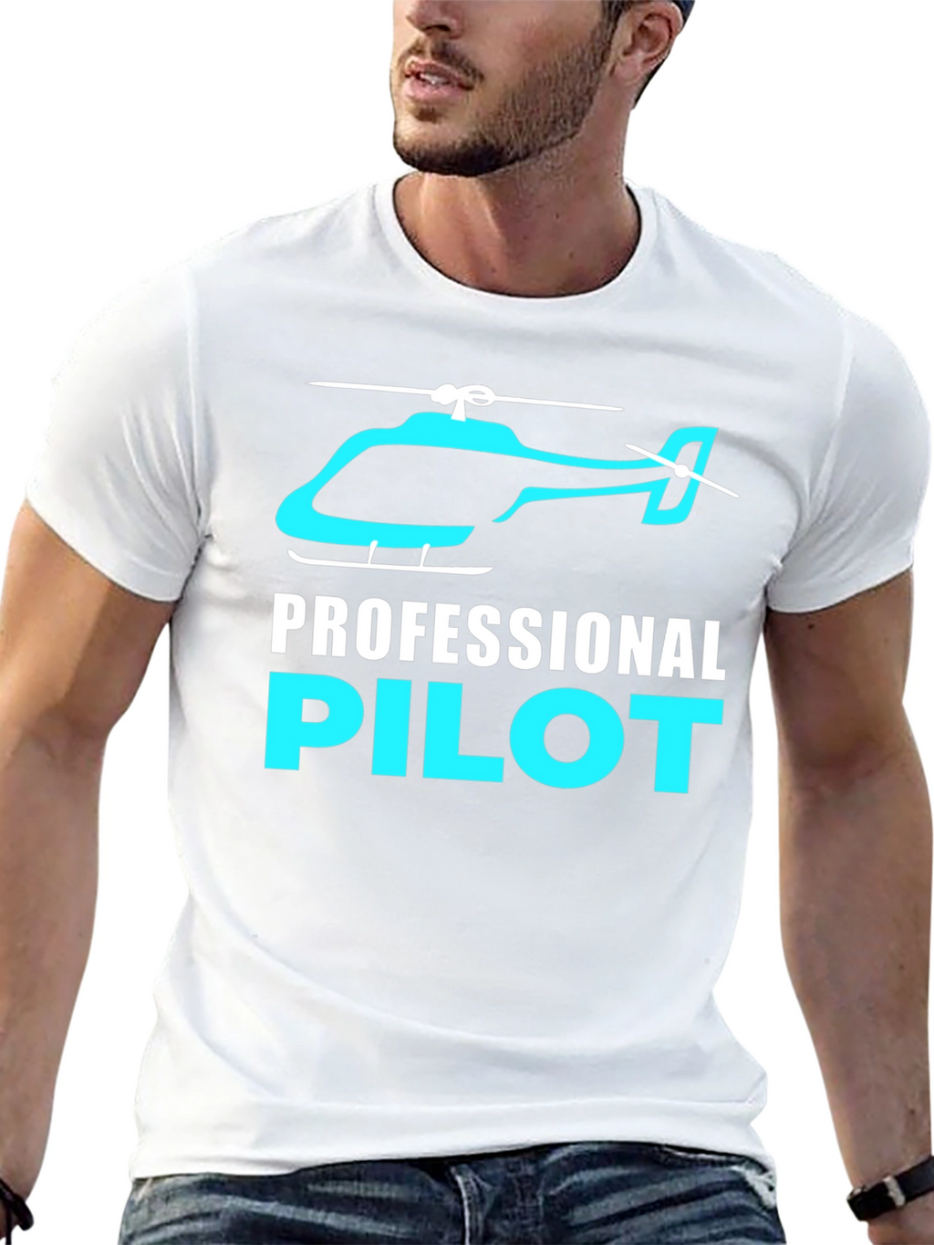 Professional Pilot Helicopter Graphic T-Shirt