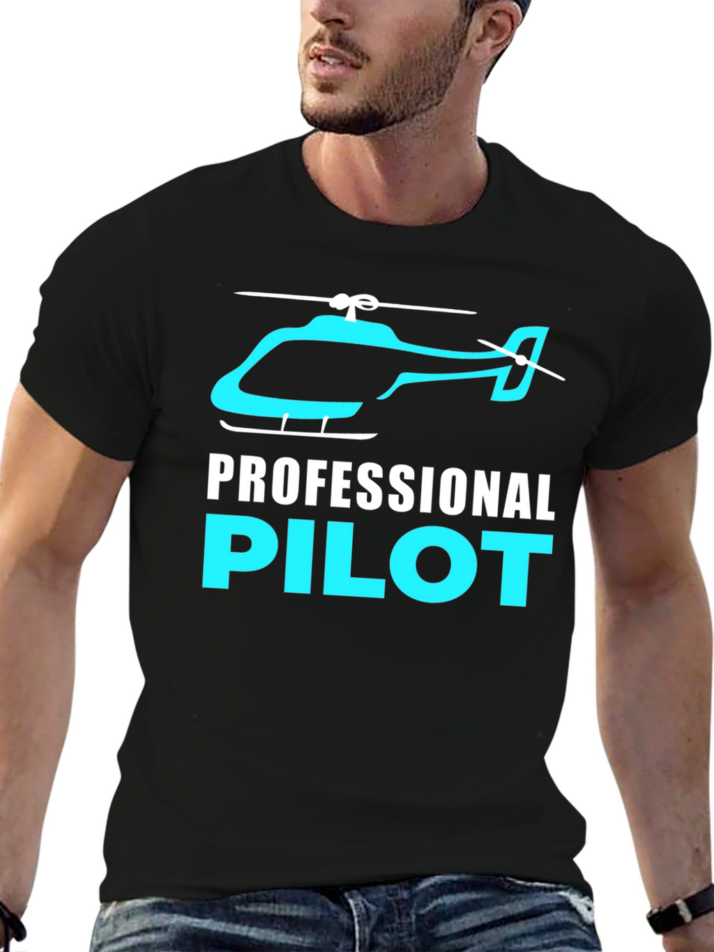 Professional Pilot Helicopter Graphic T-Shirt
