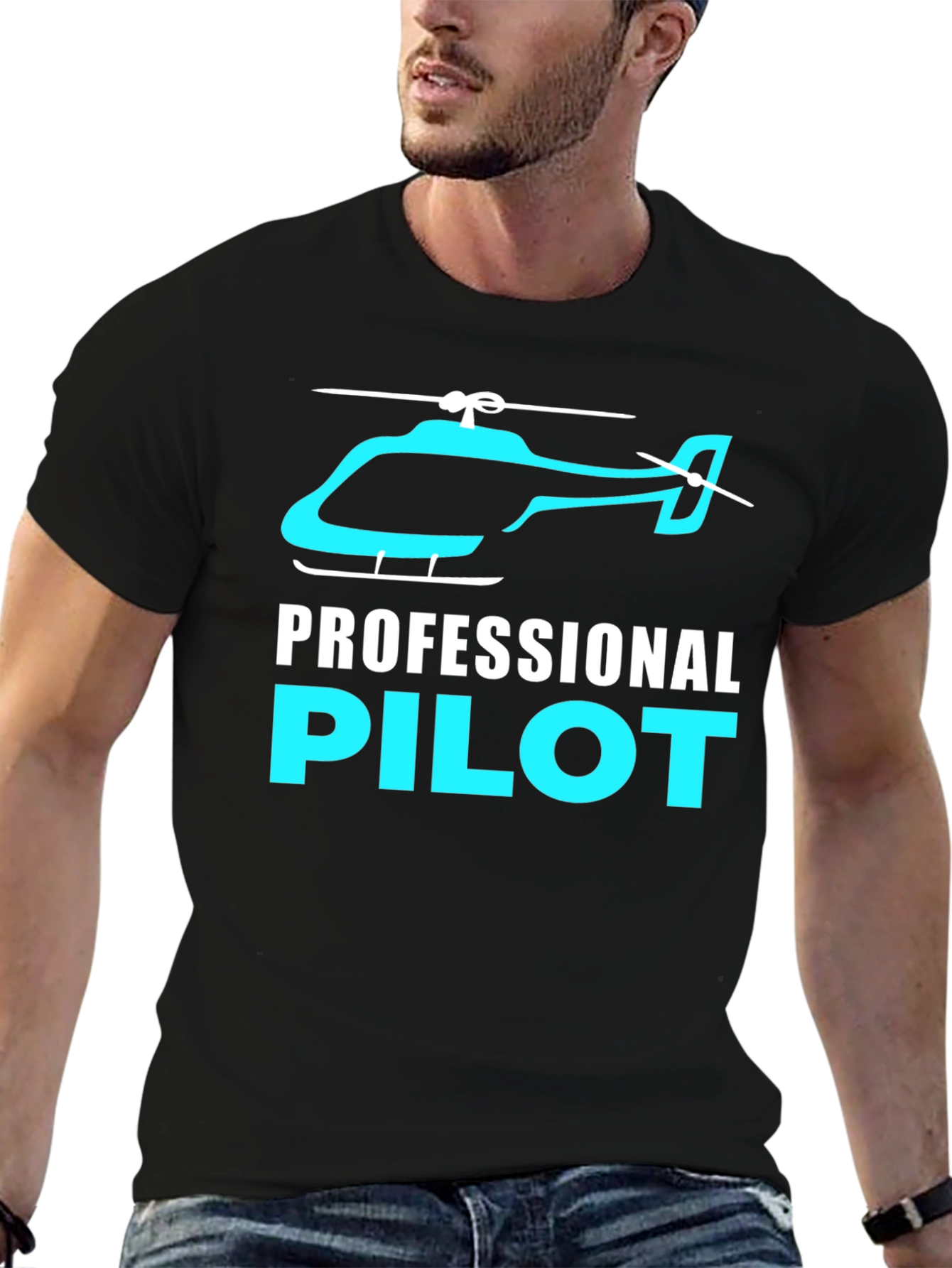 Professional Pilot Helicopter Graphic T-Shirt