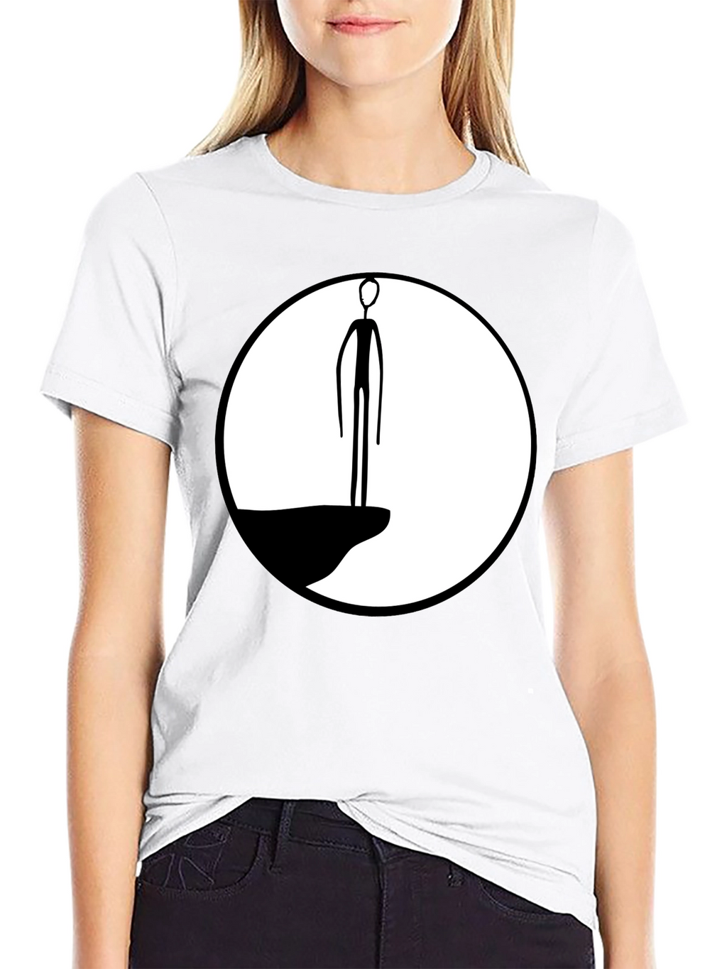 Abstract Cliff Dweller Graphic Tee - Black