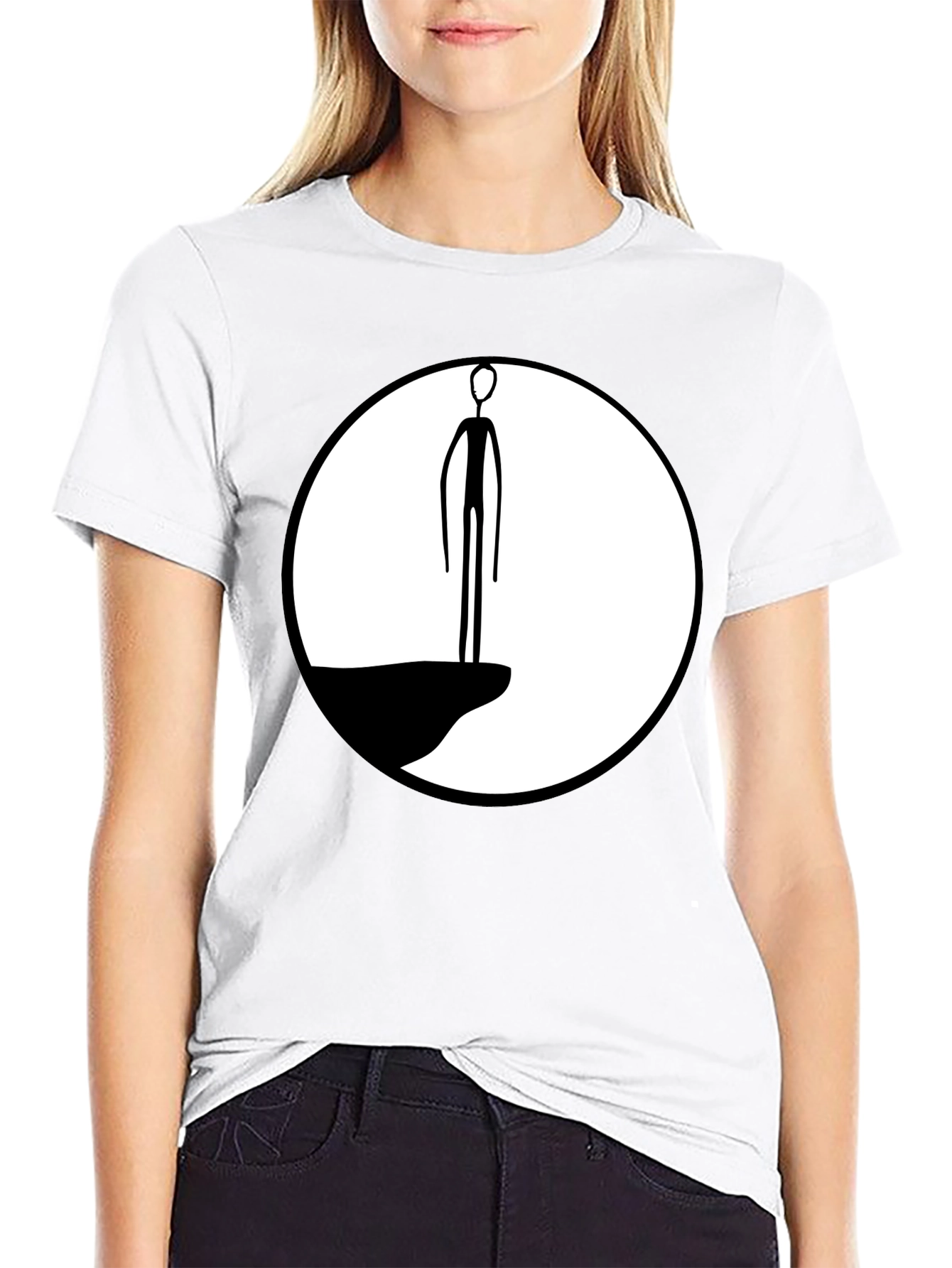 Abstract Cliff Dweller Graphic Tee - Black