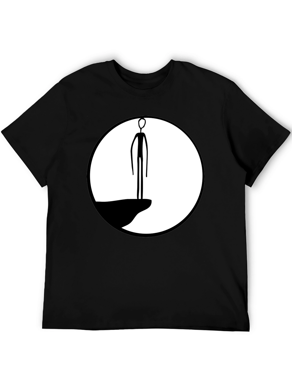 Abstract Cliff Dweller Graphic Tee - Black