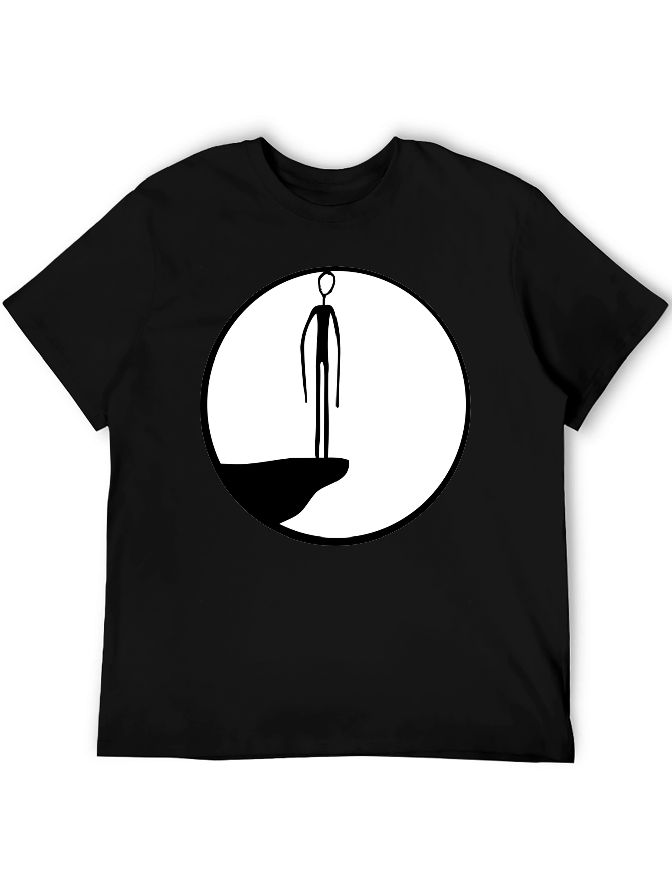 Abstract Cliff Dweller Graphic Tee - Black