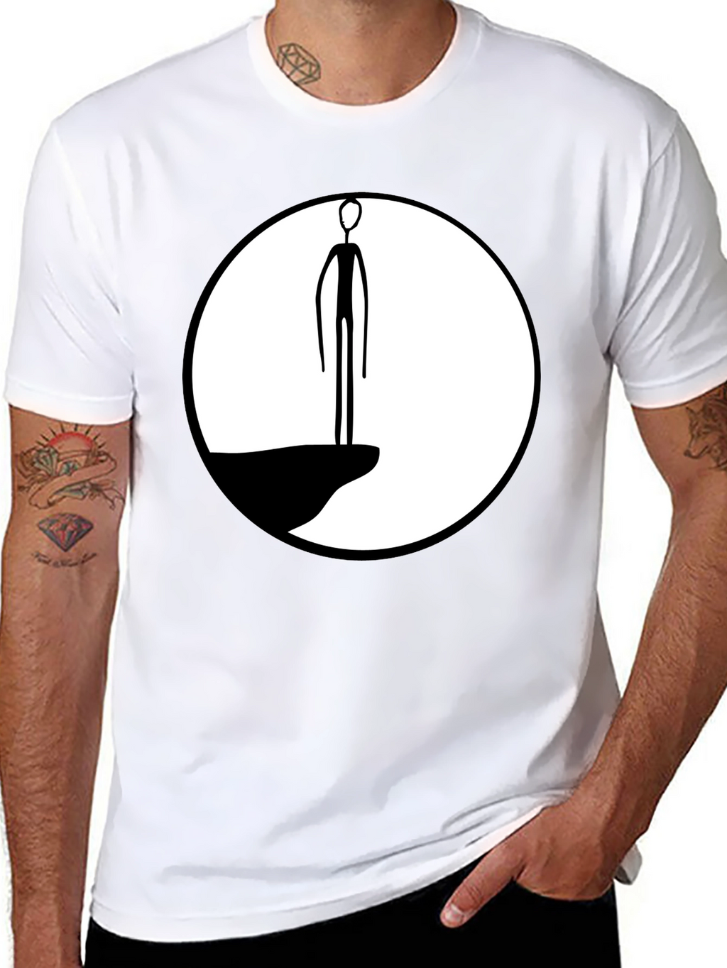Abstract Cliff Dweller Graphic Tee - Black