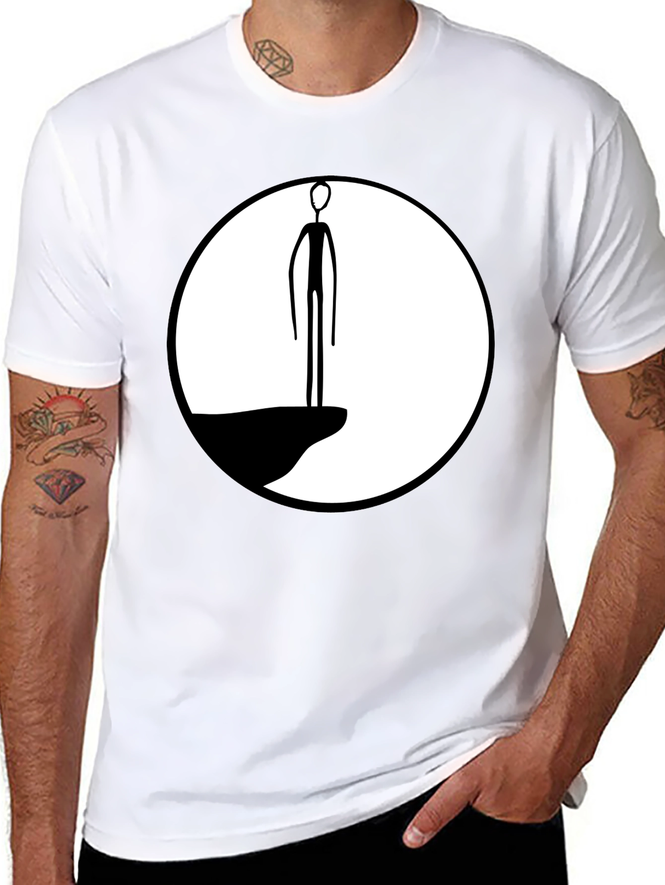 Abstract Cliff Dweller Graphic Tee - Black