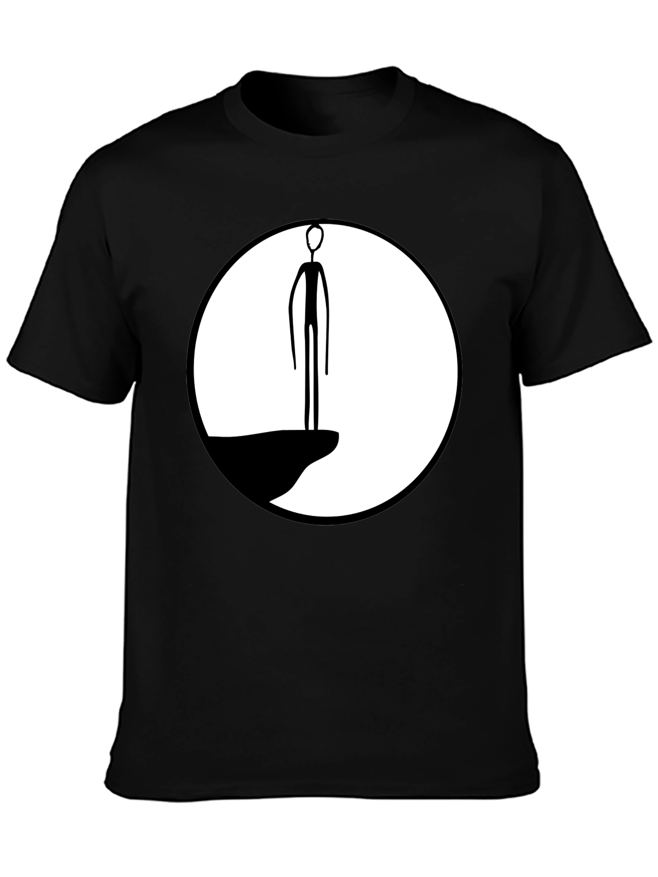 Abstract Cliff Dweller Graphic Tee - Black