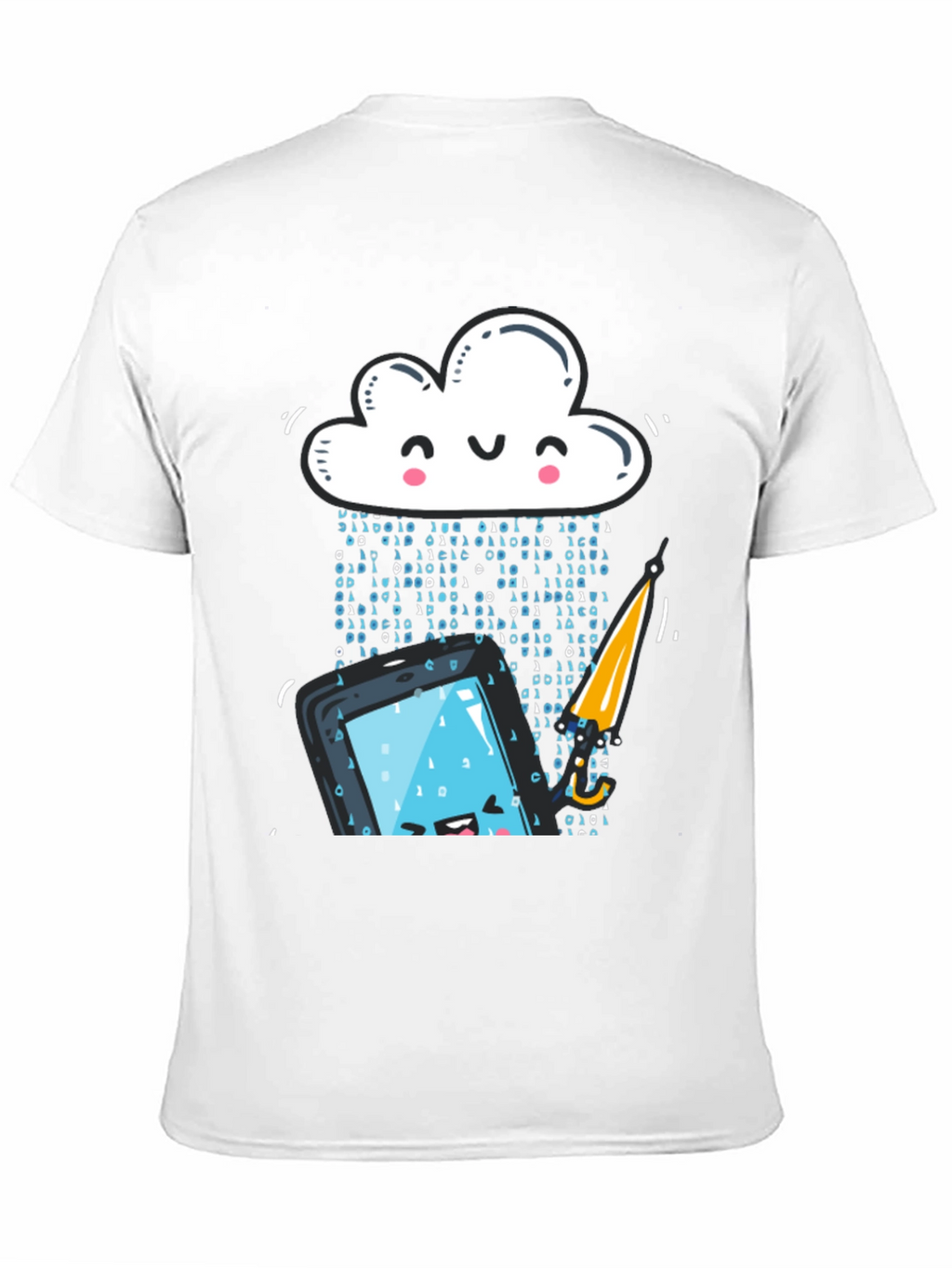 Funny Cloud Data Rain Smartphone Black T-Shirt