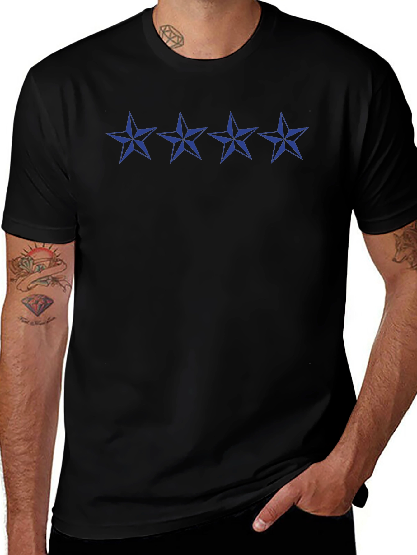 Navy Star Graphic Tee - Menswear